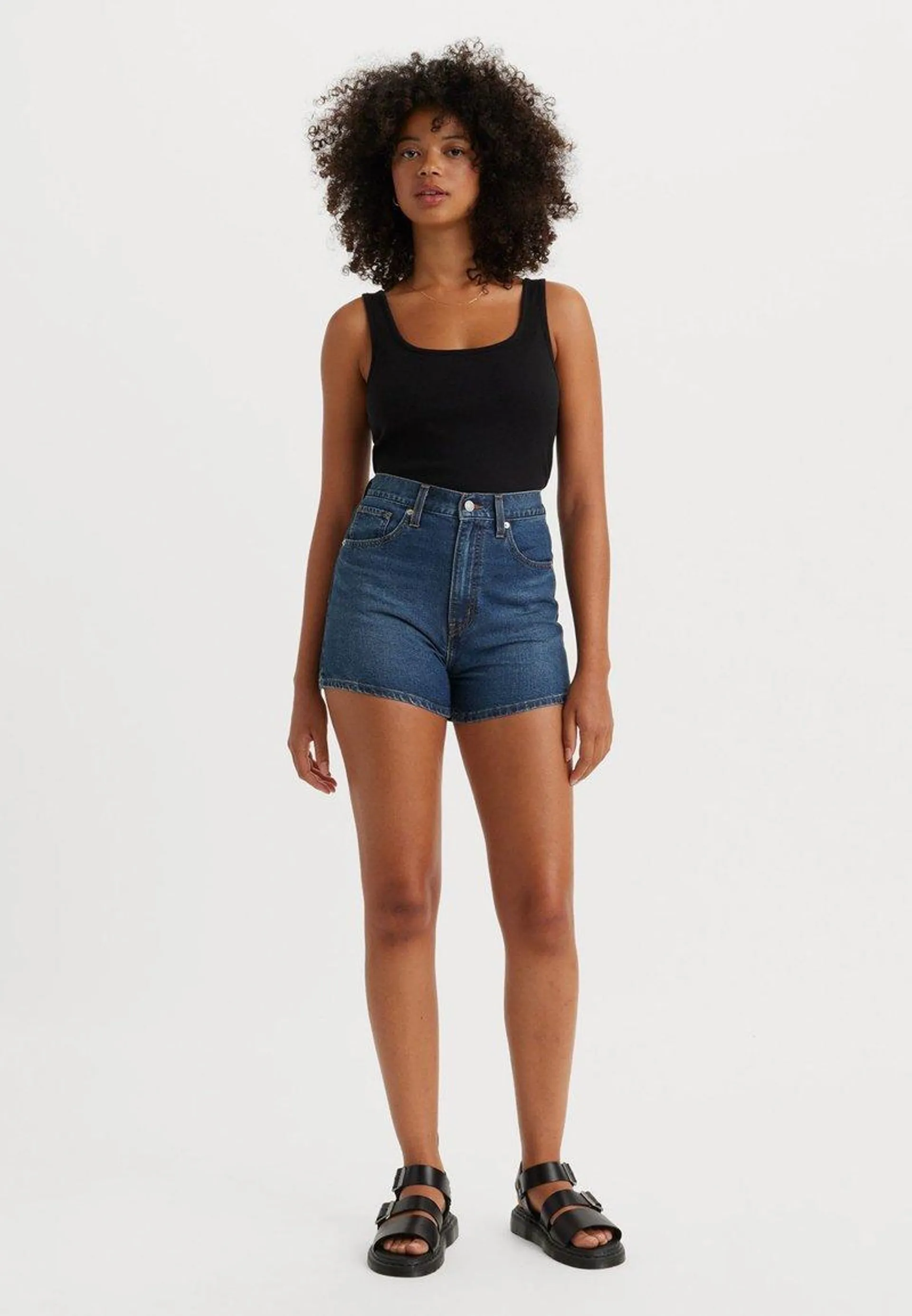 HIGH WAISTED MOM - Shorts vaqueros