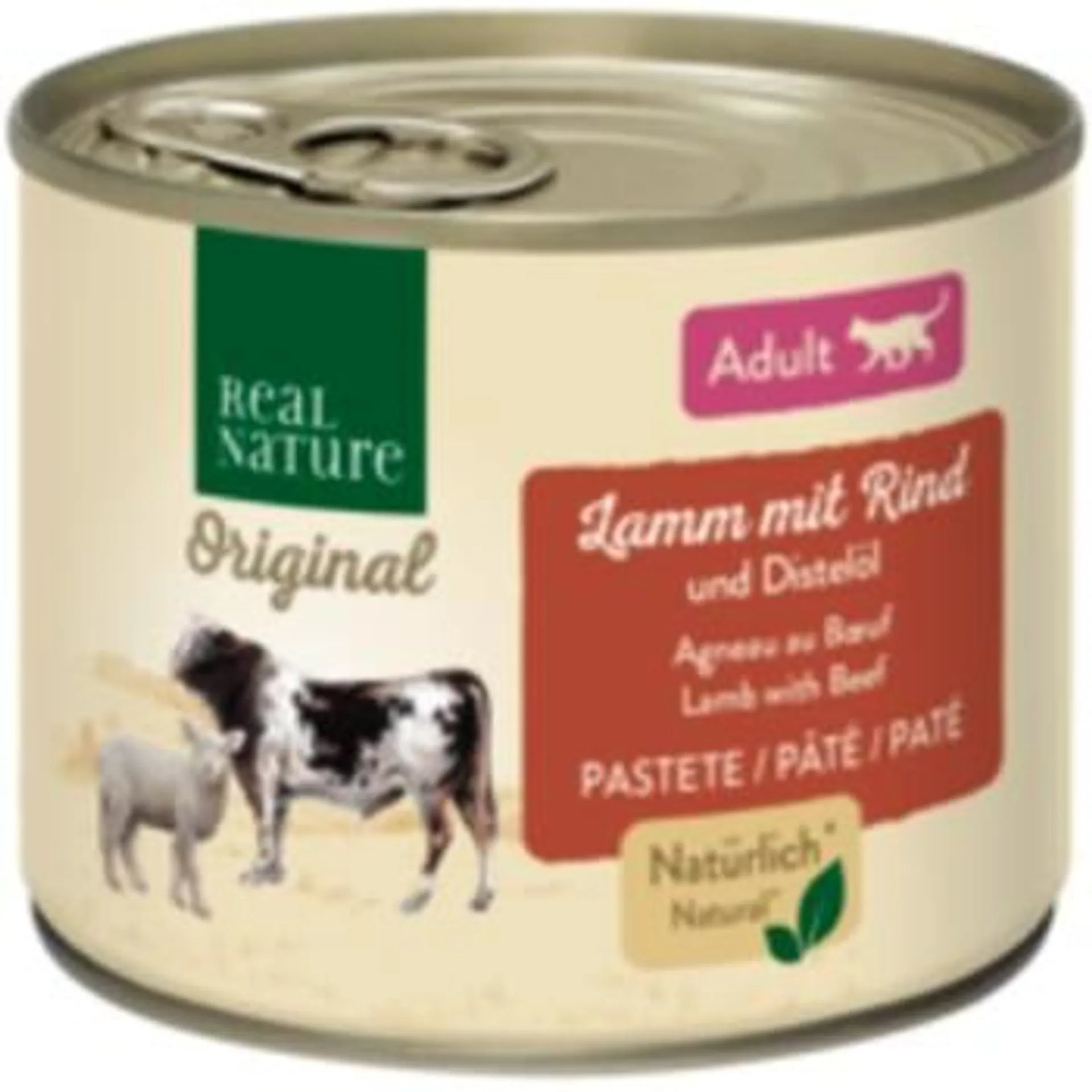 REAL NATURE Adult Lamm mit Rind und Distelöl 6x200 g