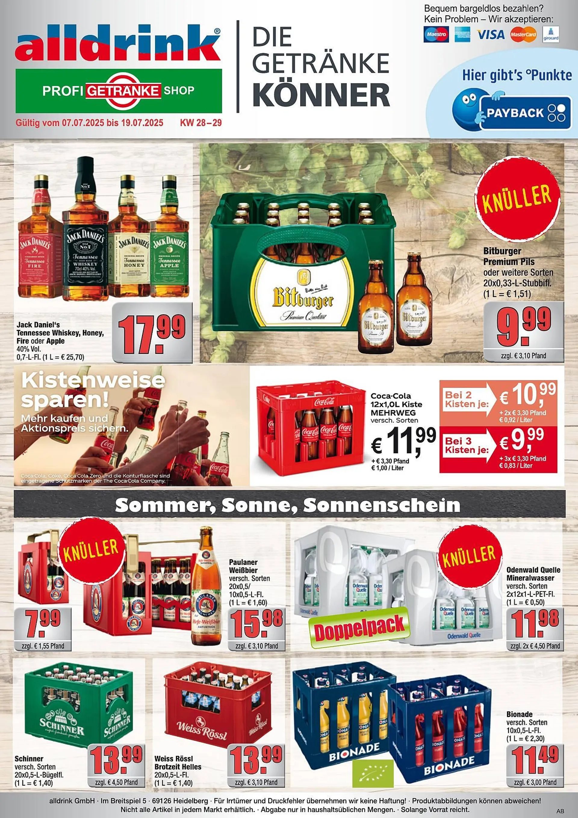 alldrink Prospekt von 7. Juli bis 19. Juli 2025 - Prospekt seite 1