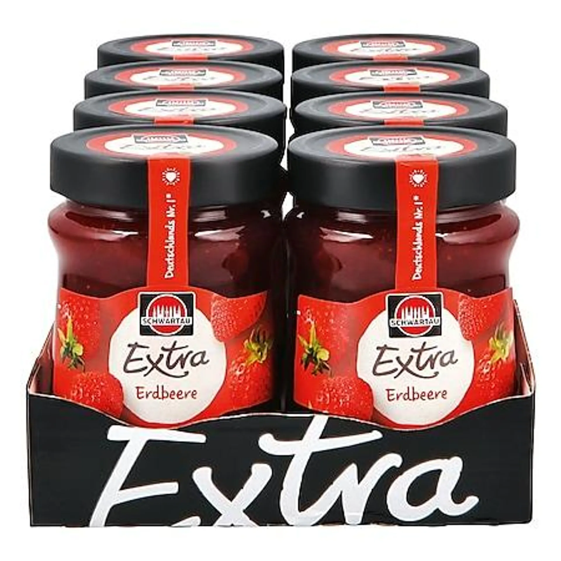 Schwartau Konfitüre Extra Erdbeere 340 g, 8er Pack