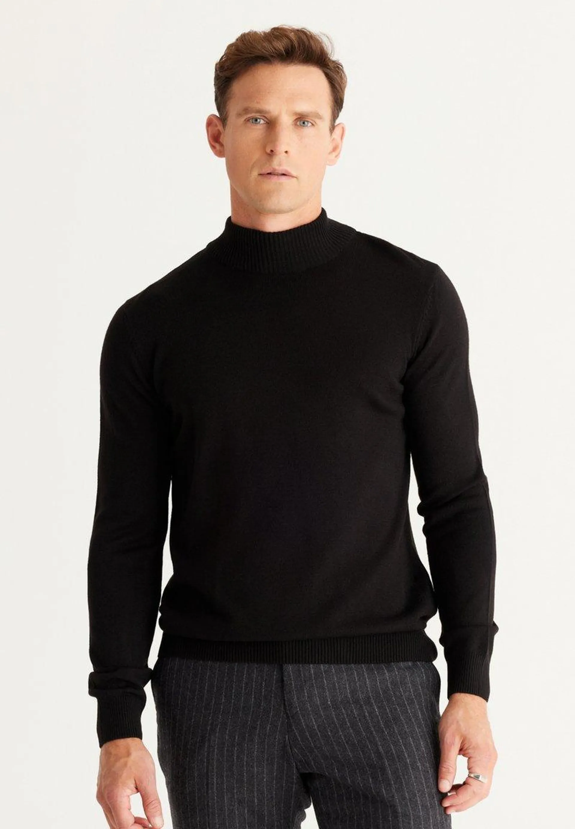 STANDARD FIT BASIC HALF TURTLENECK - Jumper - black