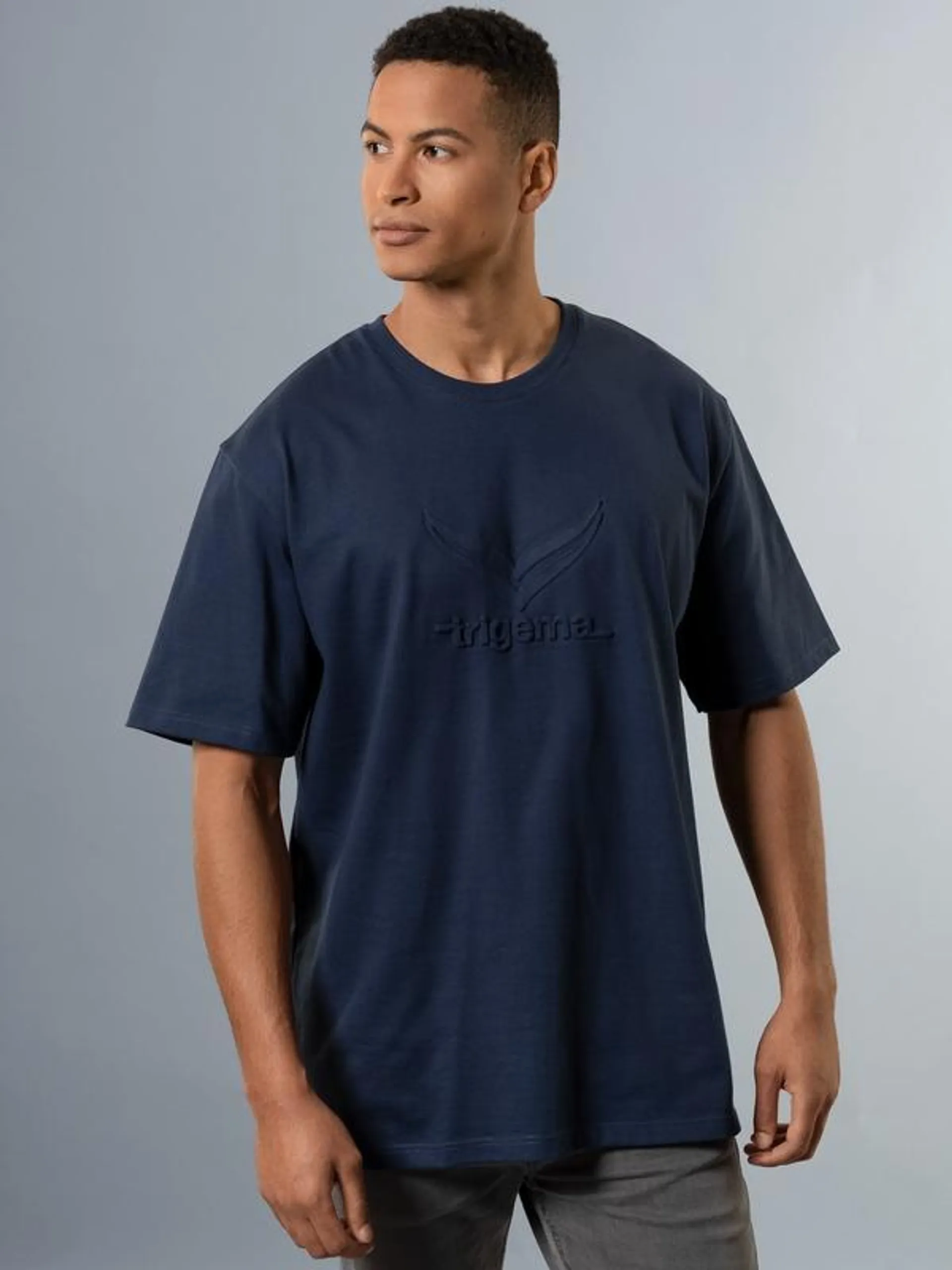 Heavy Oversized T-Shirt mit 3D-Motiv Night-blue