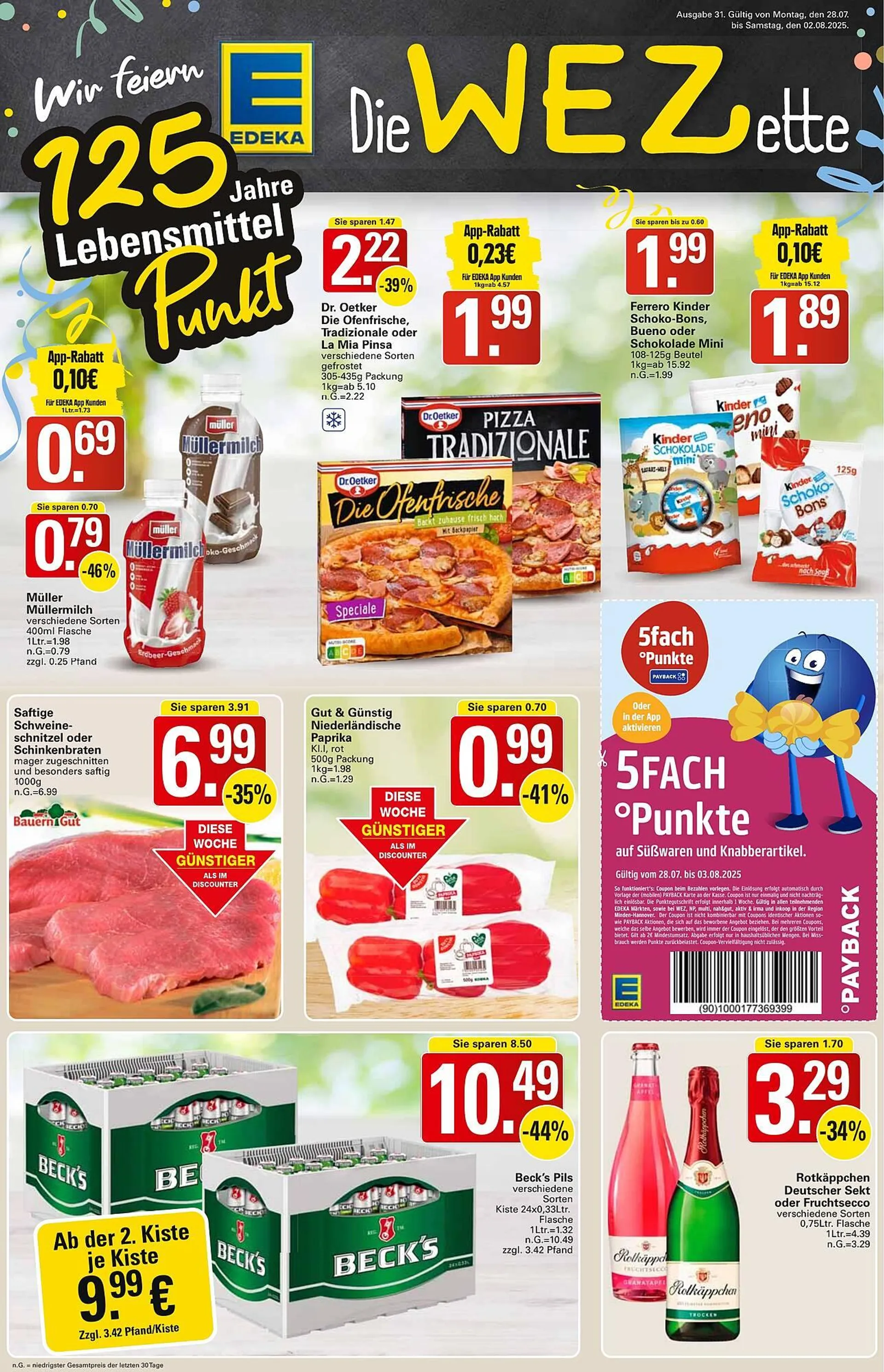WEZ Prospekt von 28. Juli bis 2. August 2025 - Prospekt seite 1