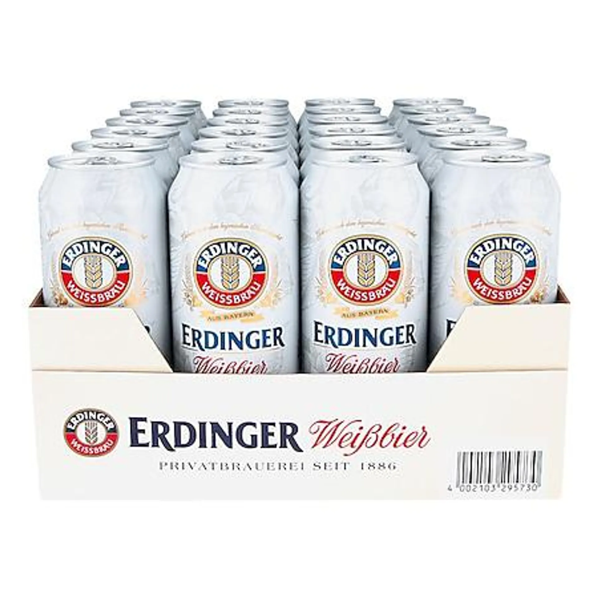 Erdinger Weißbier 5,3 % vol 0,5 Liter Dose, 24er Pack