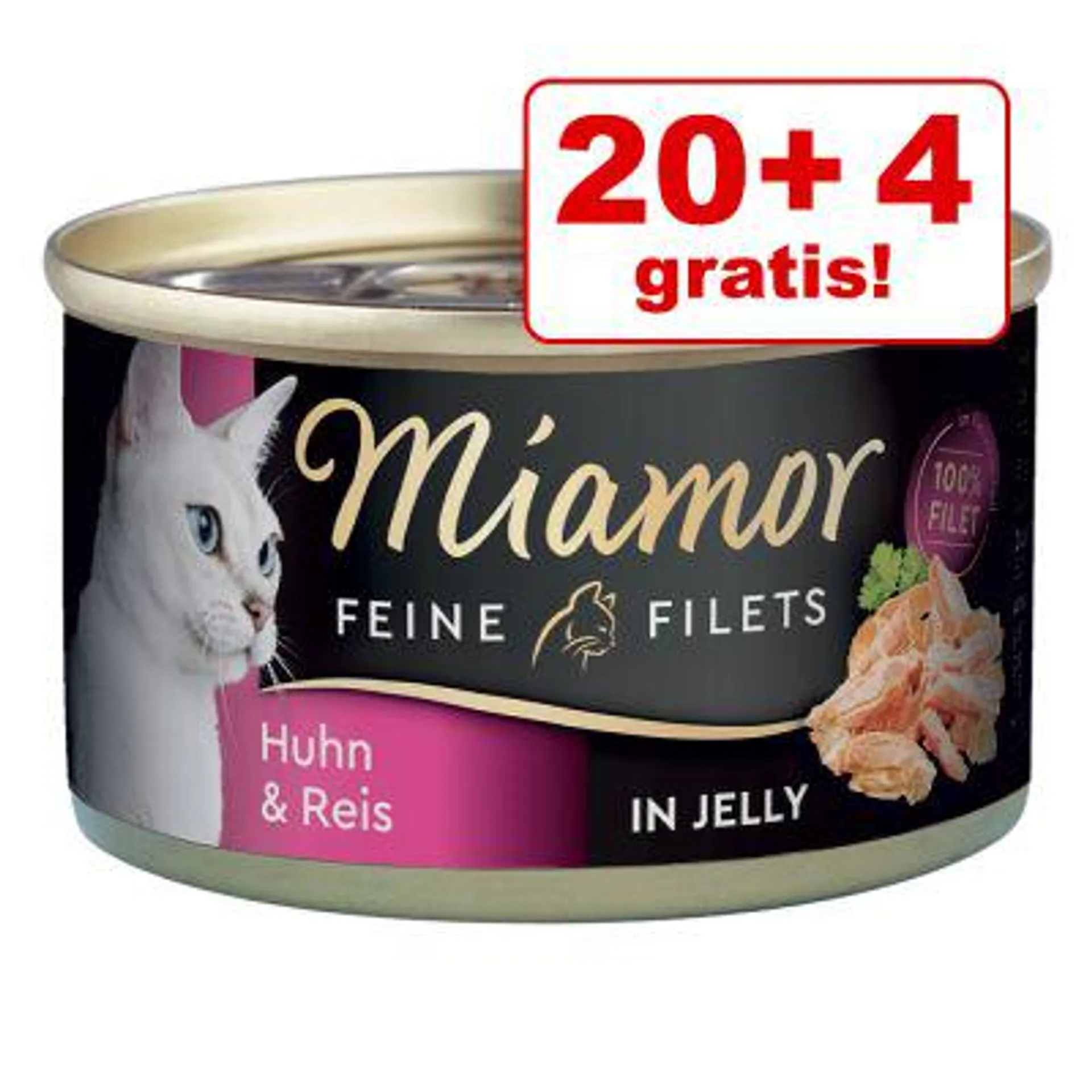 20 + 4 gratis! 24 x 100 g Miamor Feine Filets