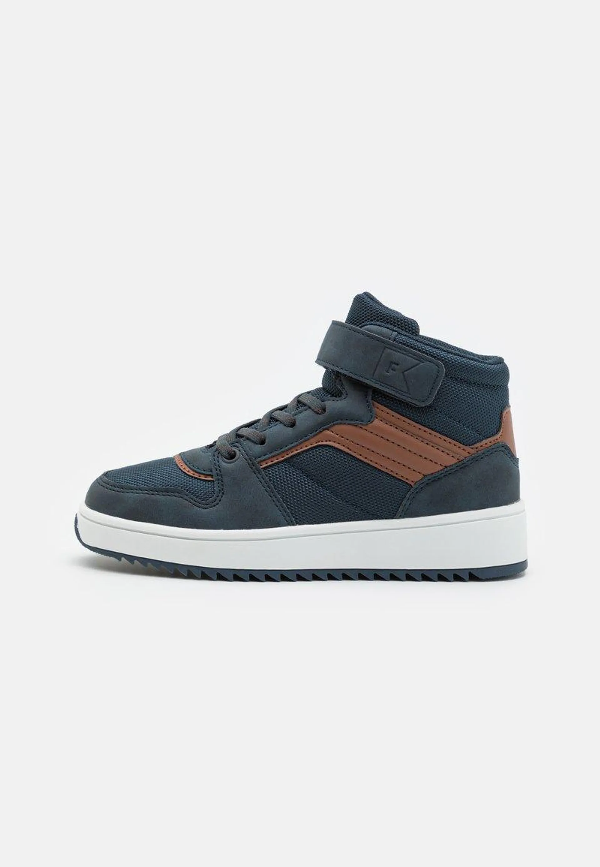 LEATHER - High-top trainers - dark blue