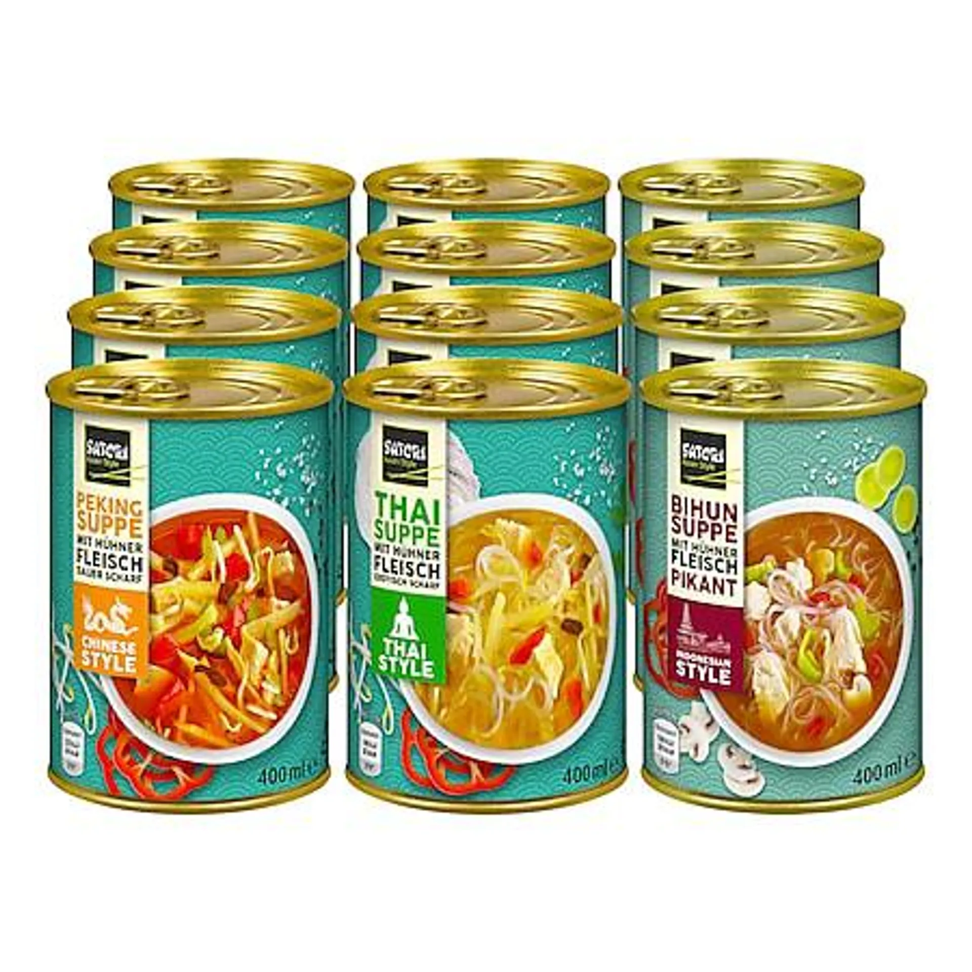 Satori Asia Suppe 400 ml, verschiedene Sorten, 12er Pack