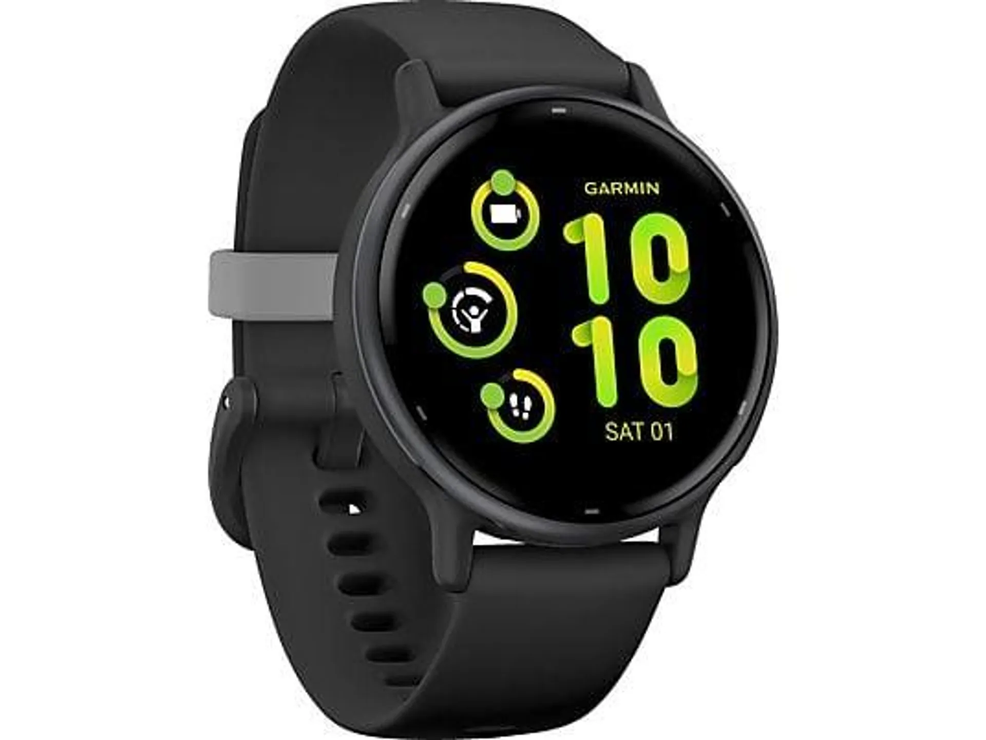 GARMIN VIVOACTIVE® 5 MUSIC Smartwatch faserverstärktes Polymer Silikon, 20mm, Schwarz/Schiefergrau