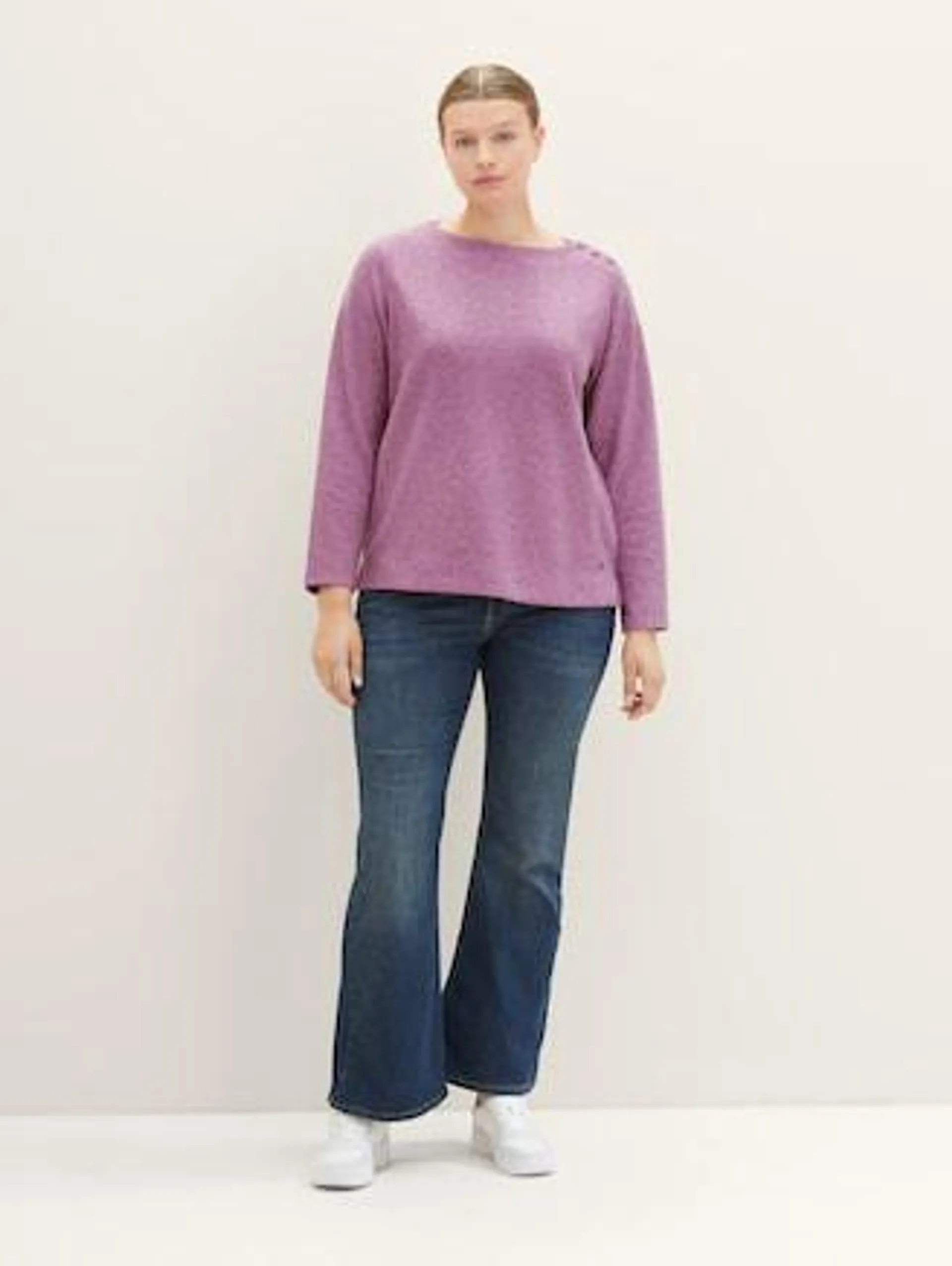 Plus - Sweatshirt with a ribbed texture