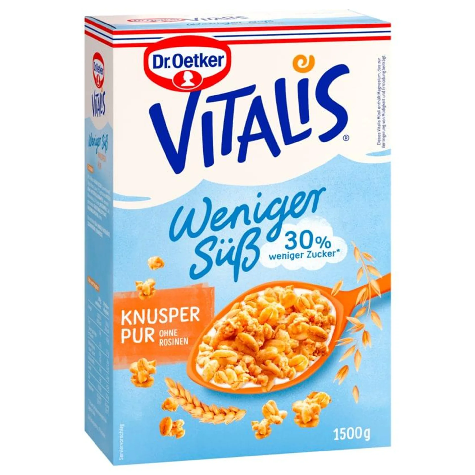 Dr. Oetker Vitalis Müsli Weniger süß Knusper Pur Vorratspack 1,5kg