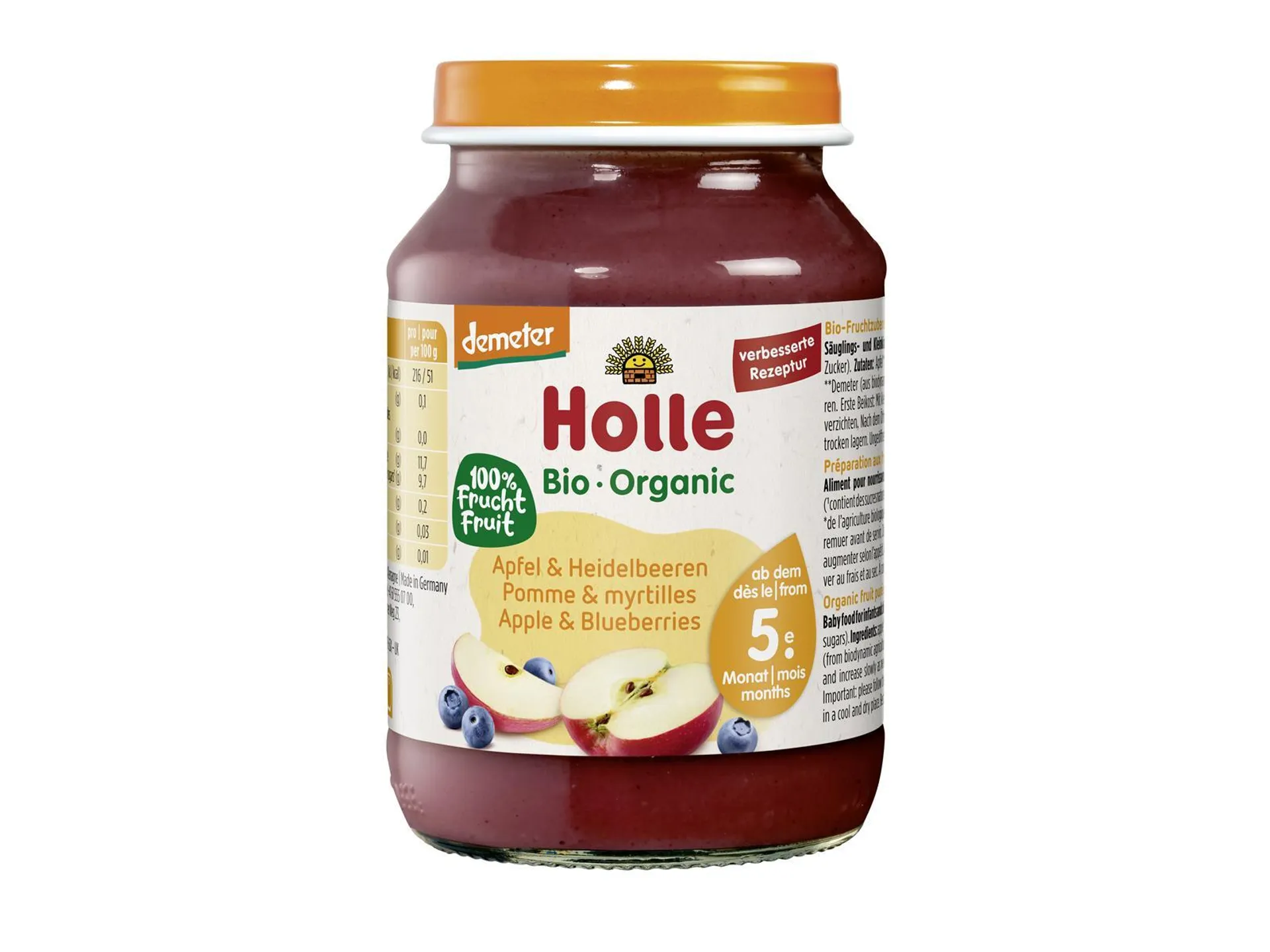 Holle Apfel & Heidelbeeren 190g