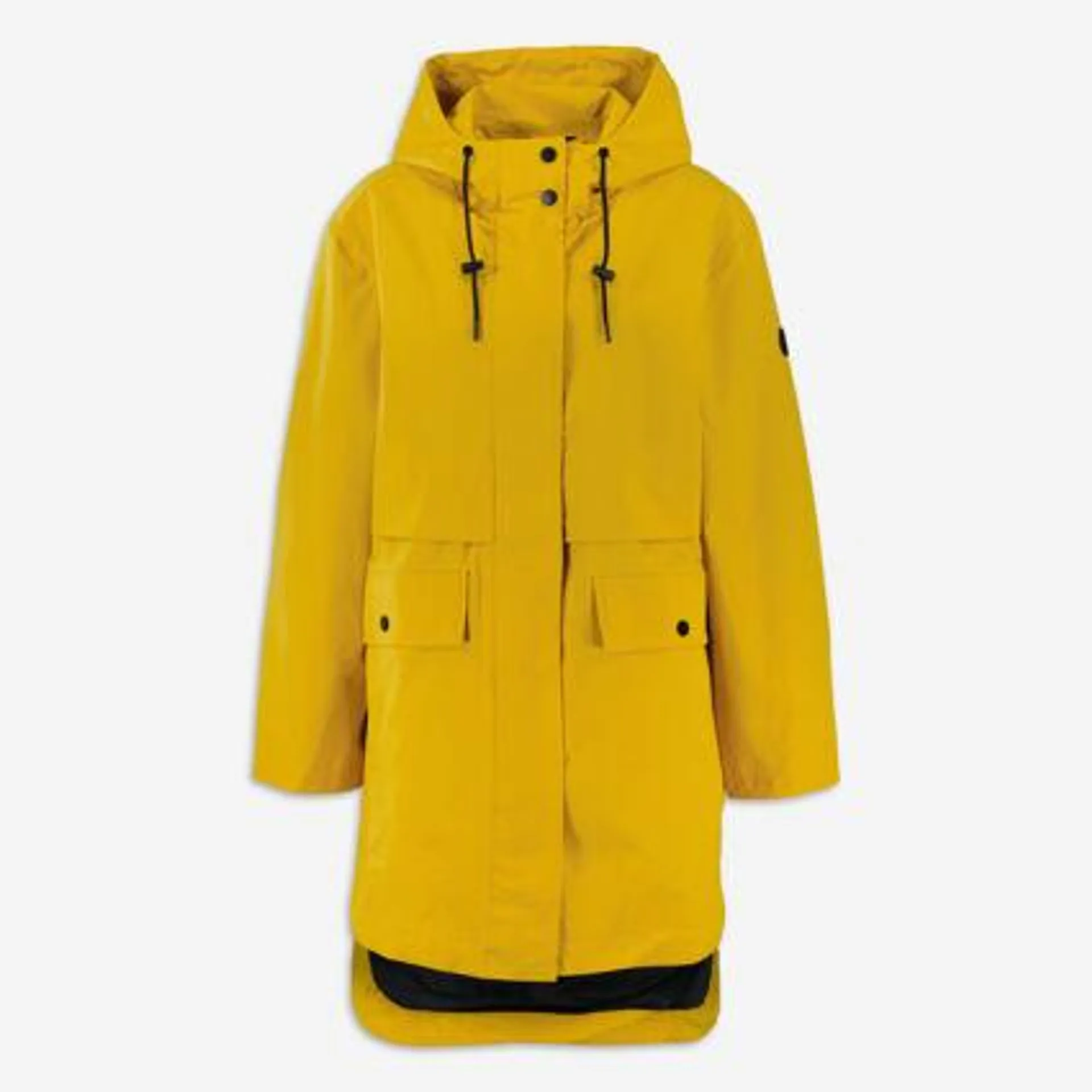 Gelber Parka mit Logo