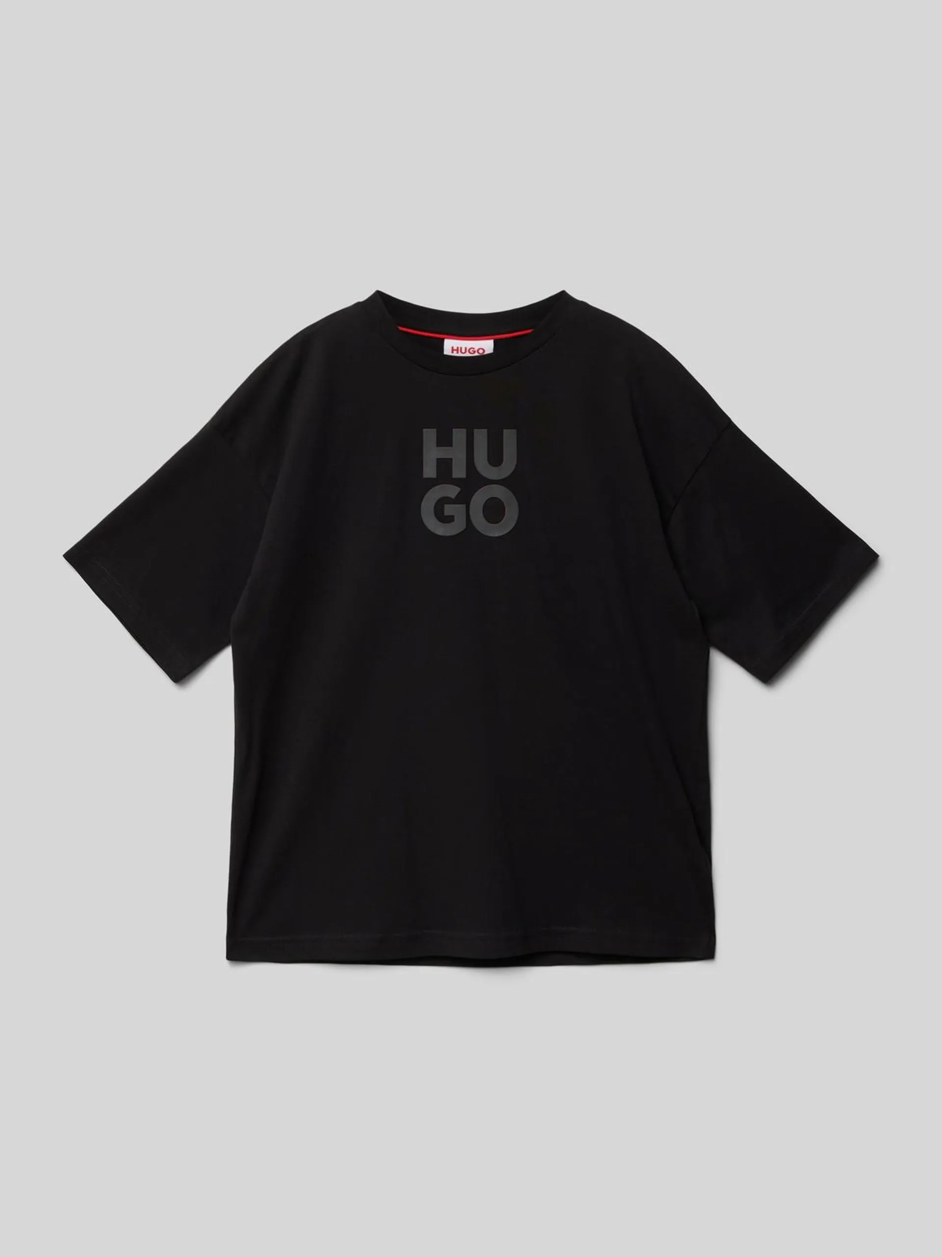 T-Shirt mit Label-Print in black