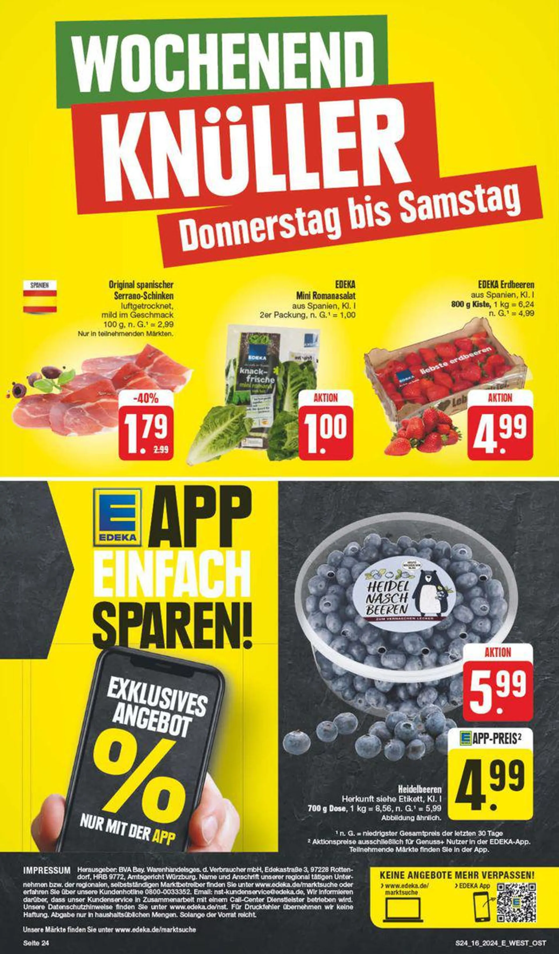 Edeka flugblatt von 14. April bis 20. April 2024 - Prospekt seite 24