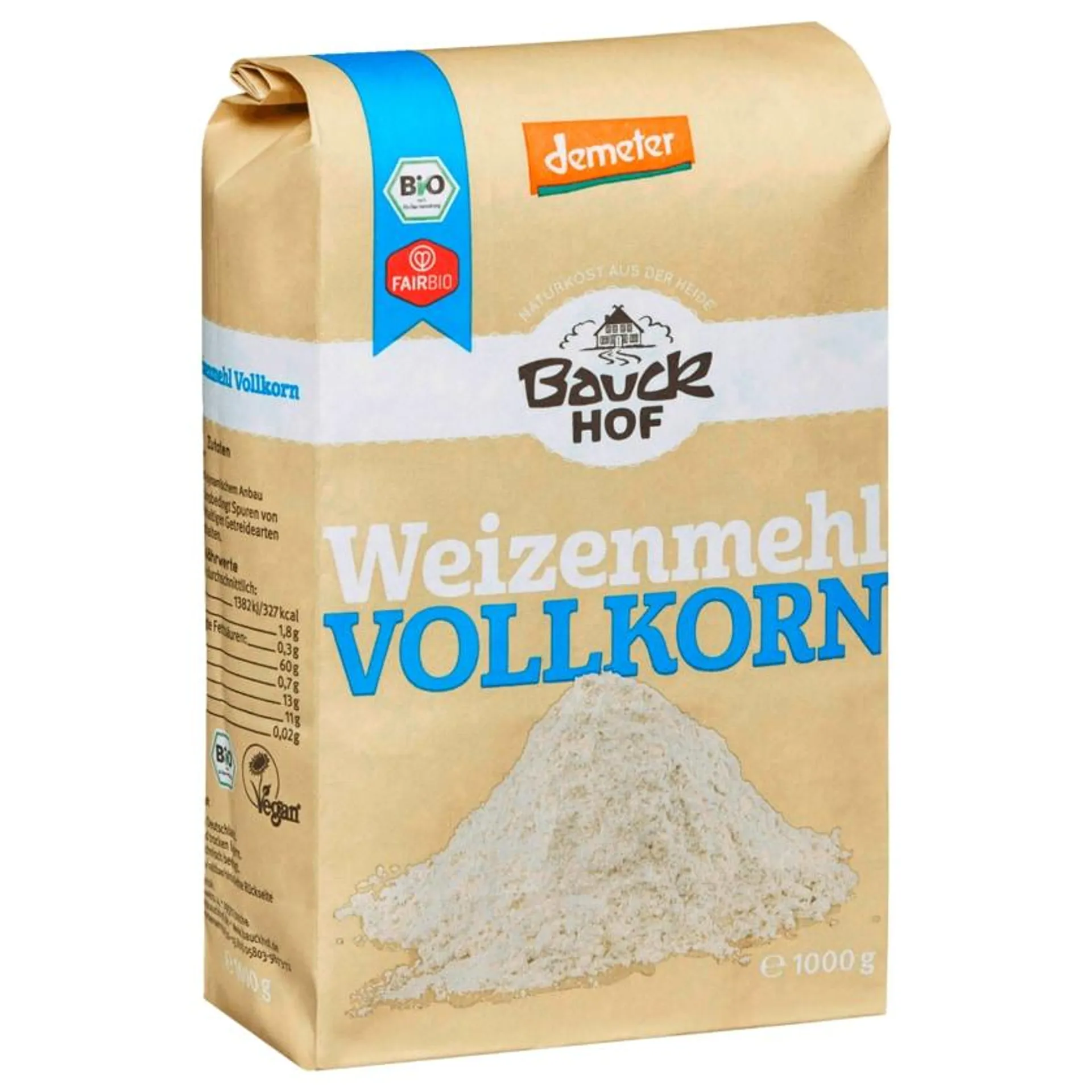 Bauckhof Bio Weizenmehl Vollkorn 1kg