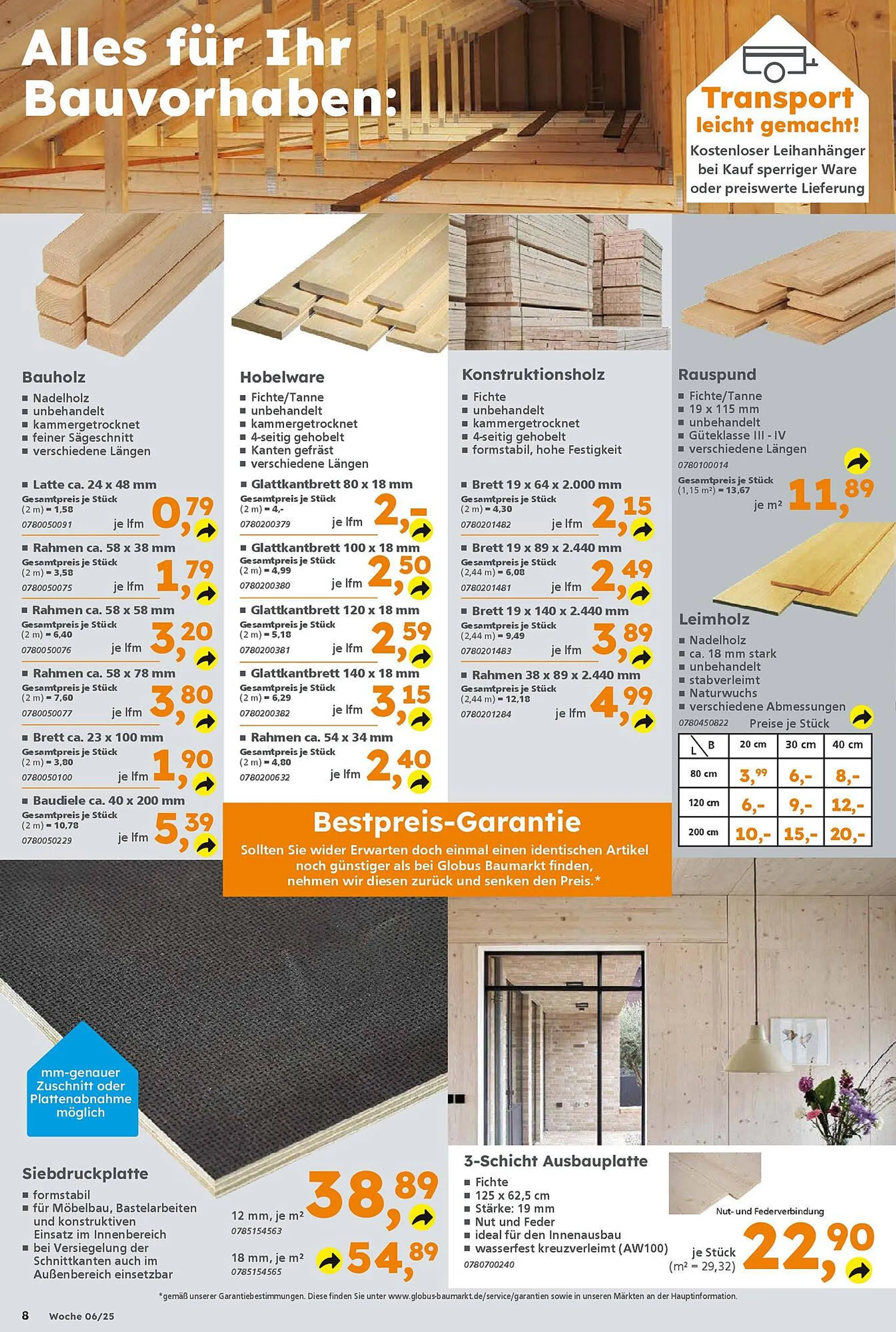 Globus Baumarkt Prospekt von 2. Februar bis 8. Februar 2025 - Prospekt seite 8