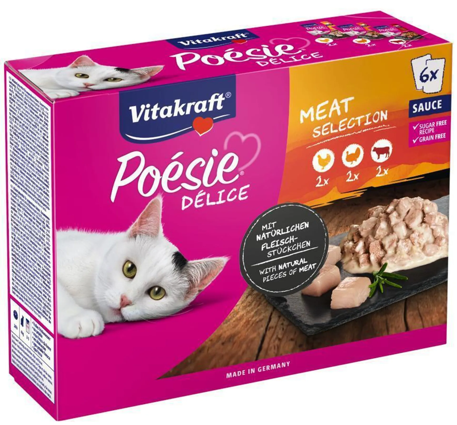 Vitakraft Poésie Delice Adult 6x85g Fleisch, in Sauce