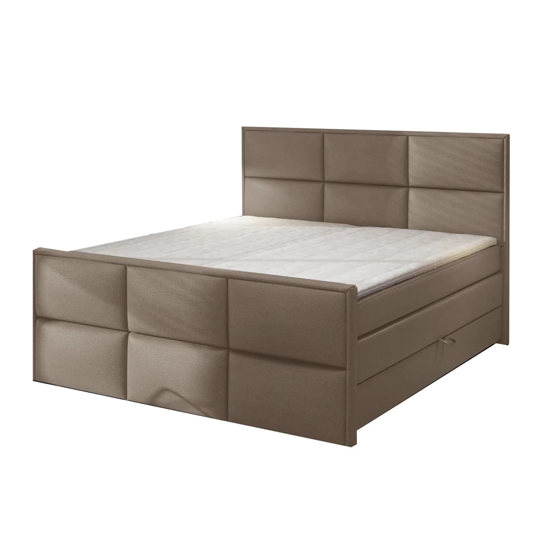 Boxspringbett - camel - Bettkasten - H3 - 140x200 cm