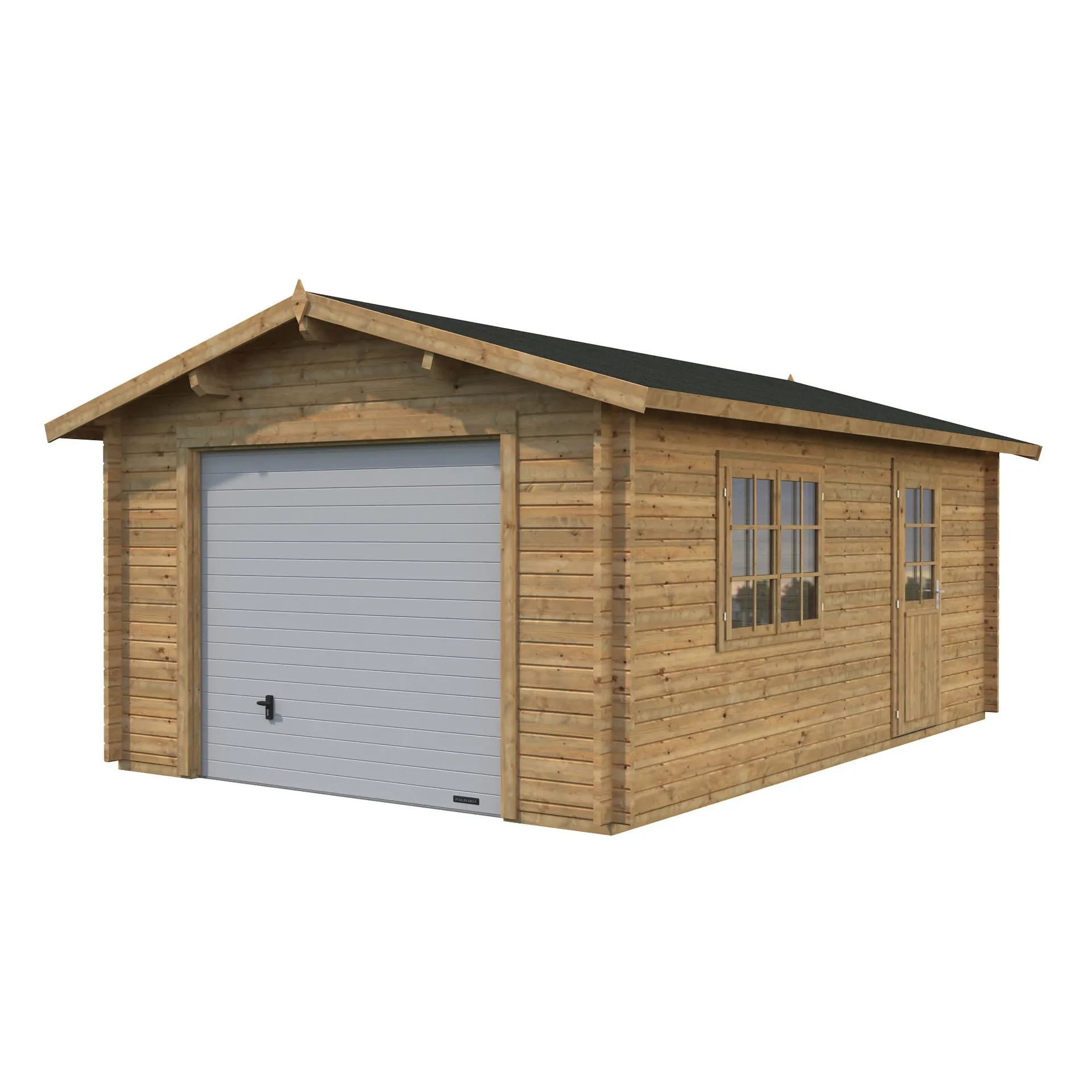 Blockbohlen-Garage, BxT: 360 x 550 cm (Außenmaße), Holz