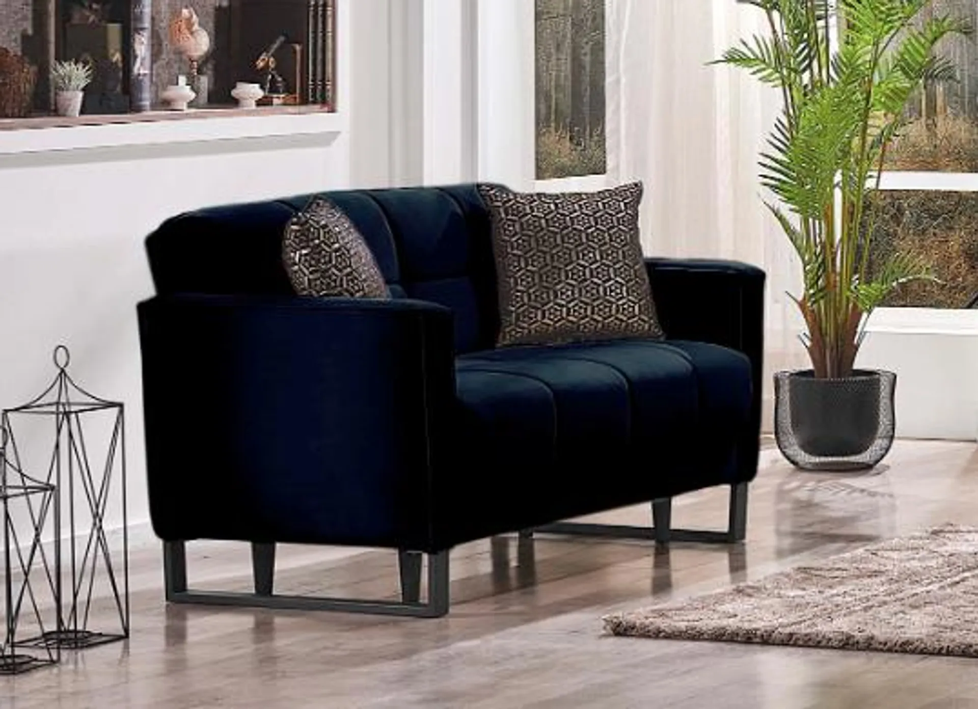 2-Sitzer Sofa ELTON von Seher Bomis Microfaser soft schwarz