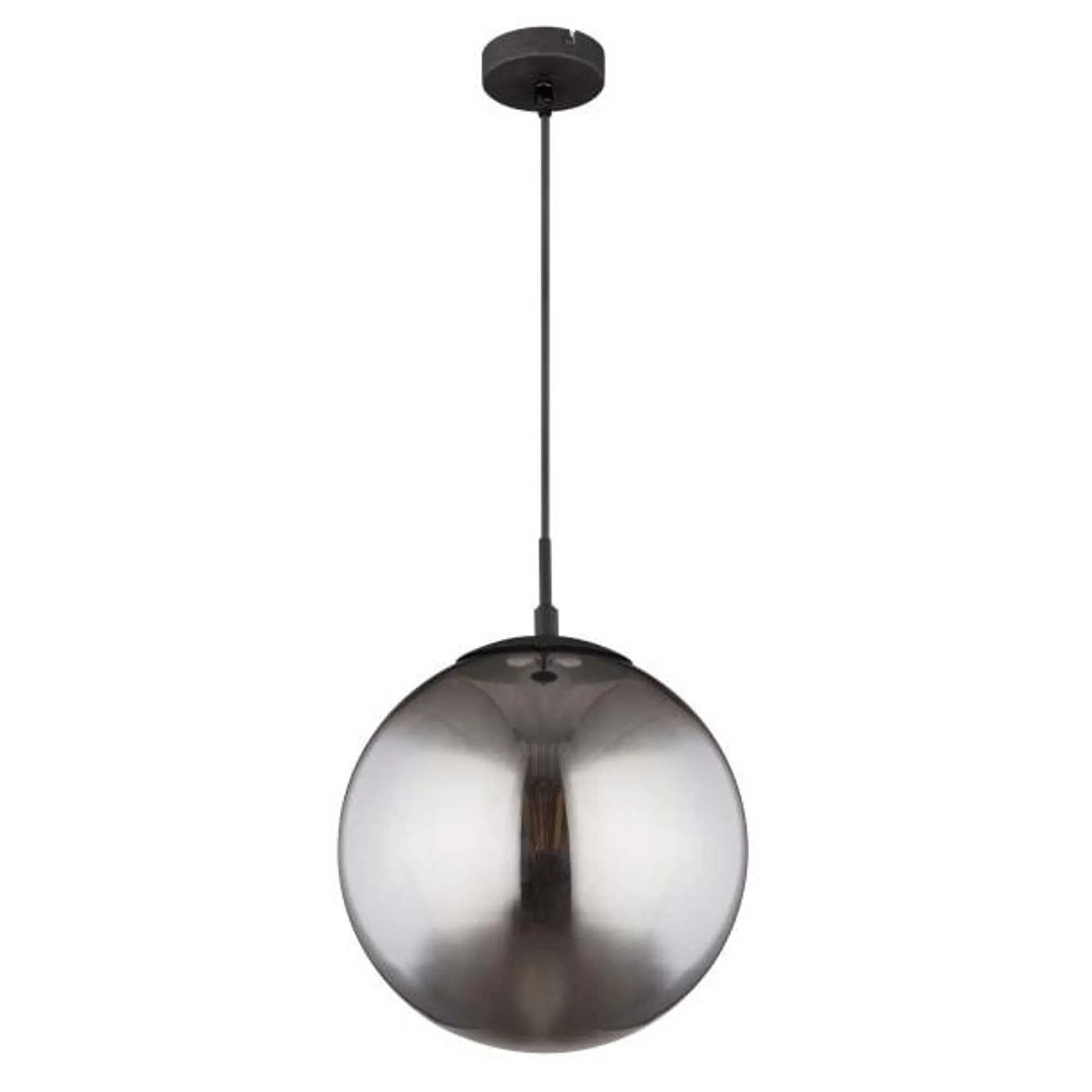 GLOBO Retrofit Pendelleuchte Blama 30x120 cm schwarz/rauchfarbig