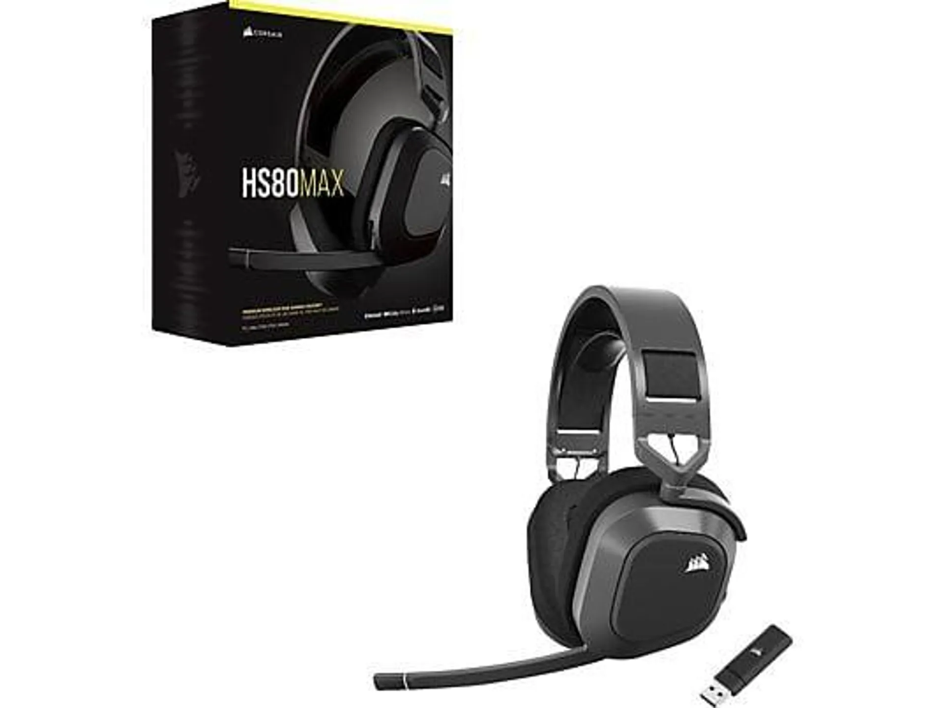 CORSAIR HS80 Max, Over-ear Gaming Headset Bluetooth Stahlgrau