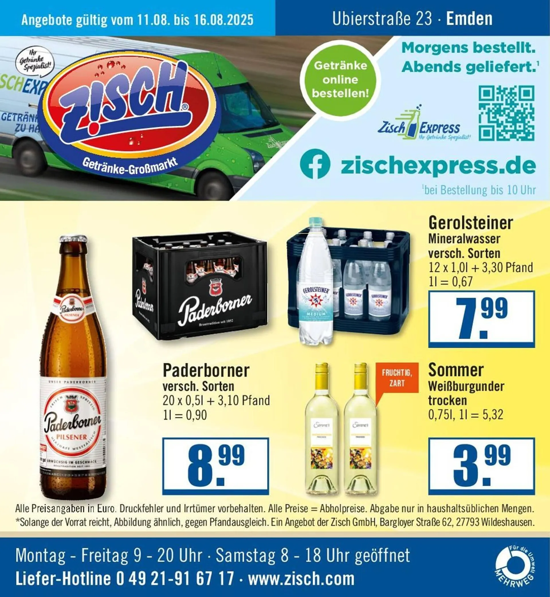 Zisch Prospekt von 11. August bis 16. August 2025 - Prospekt seite 1