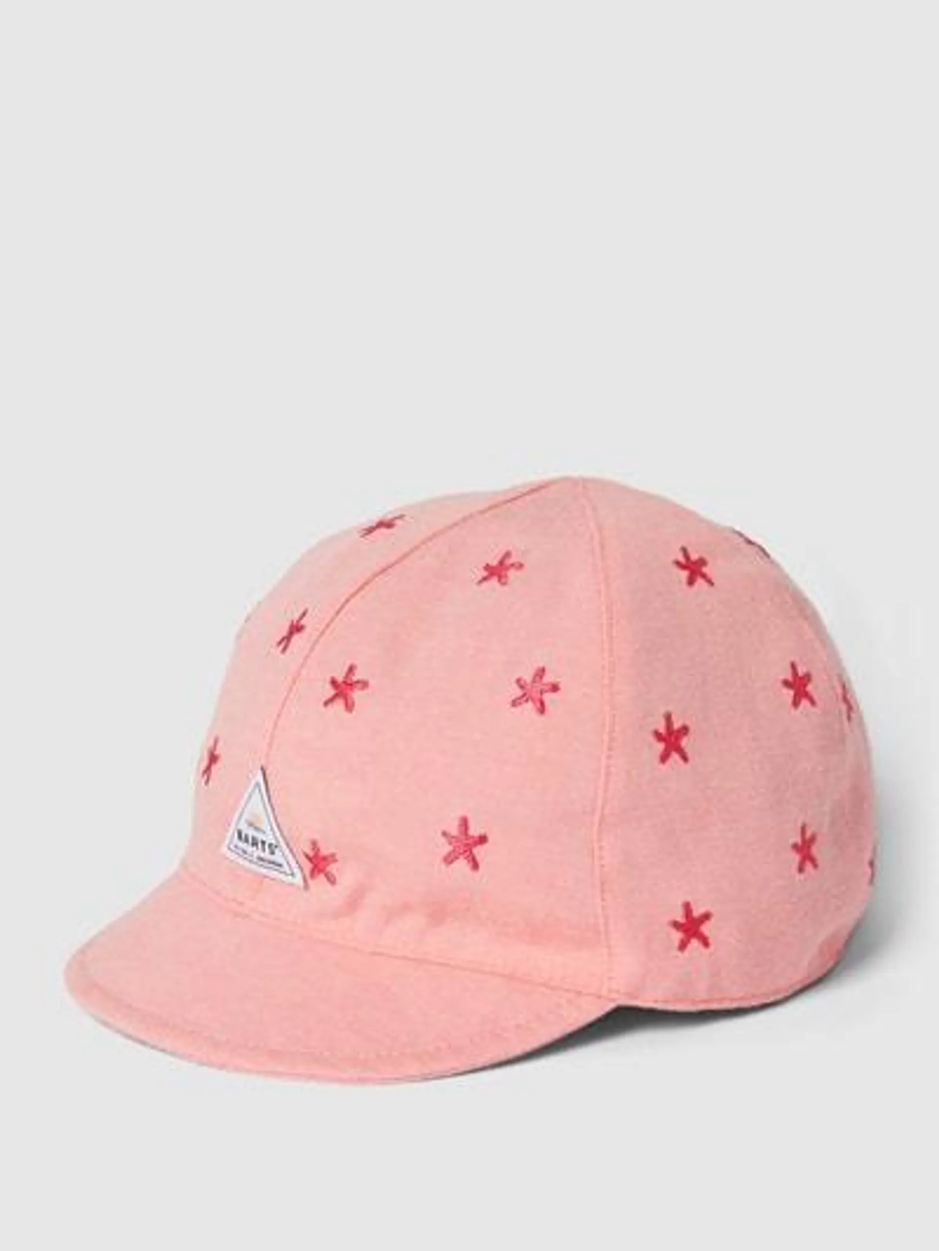 Cap mit Allover-Stickereien in pink