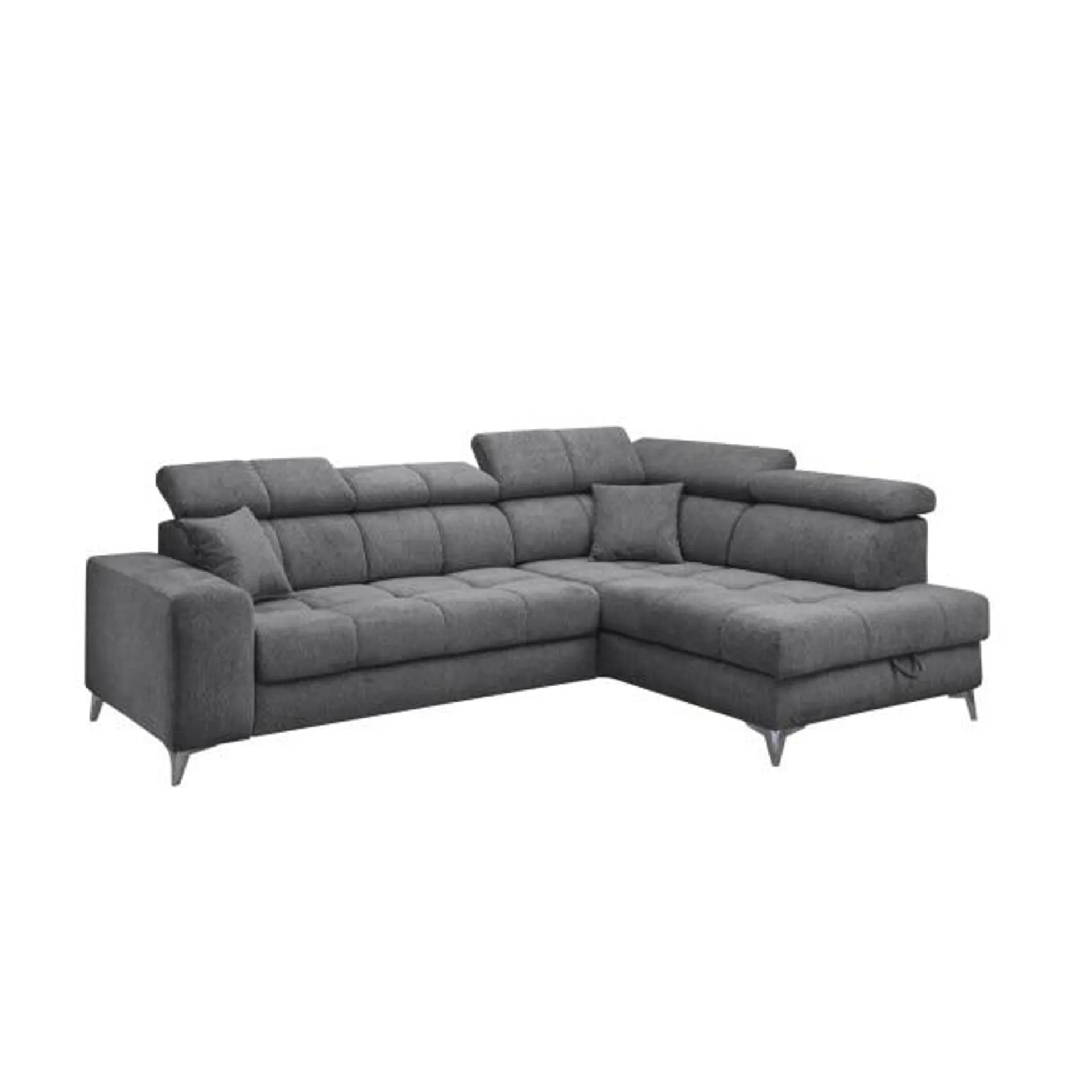 Ecksofa Sydney 282x86-105x198 grau Garnitur inkl. Kissen