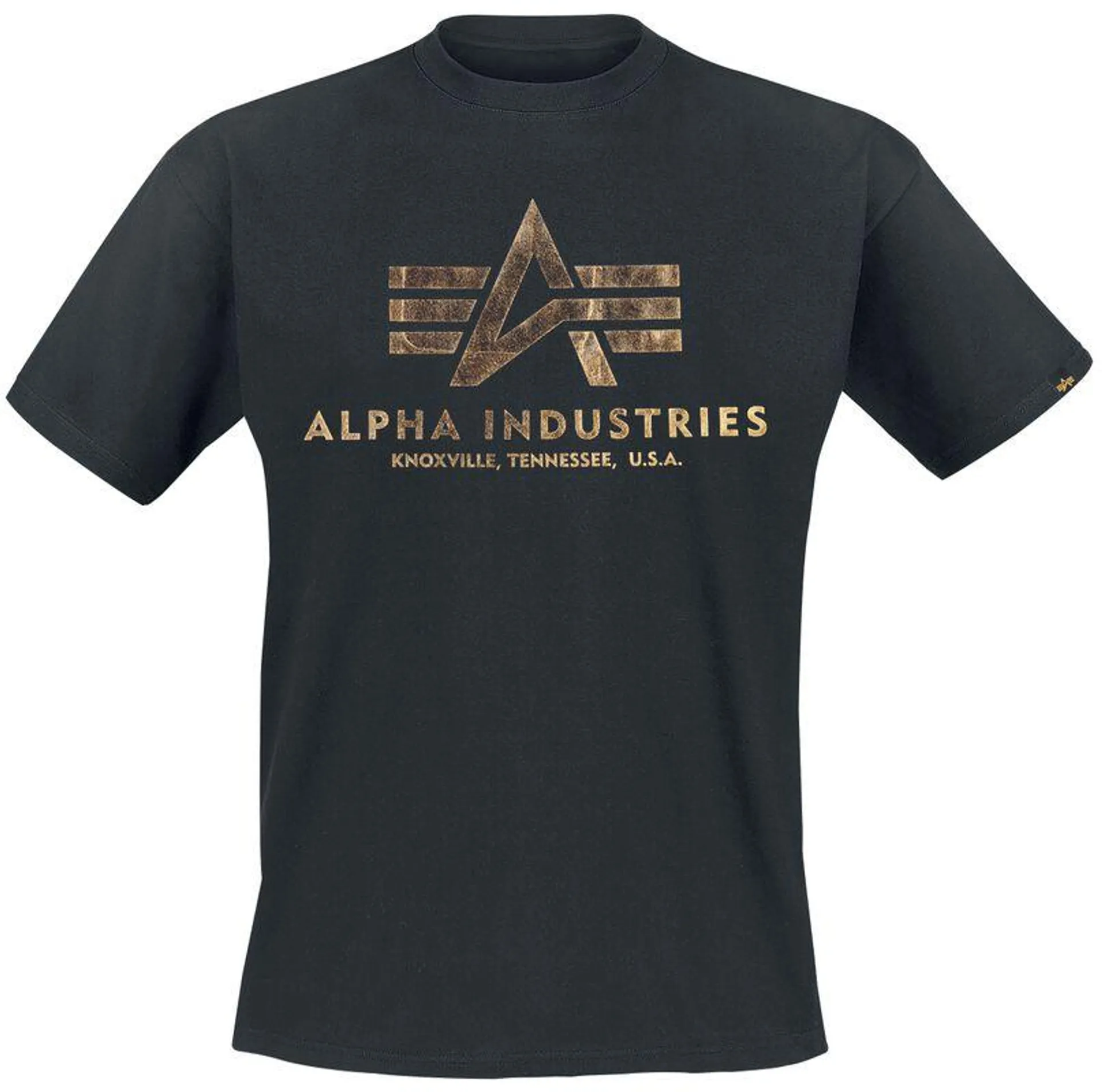 "Basic T" T-Shirt schwarz/goldfarben von Alpha Industries