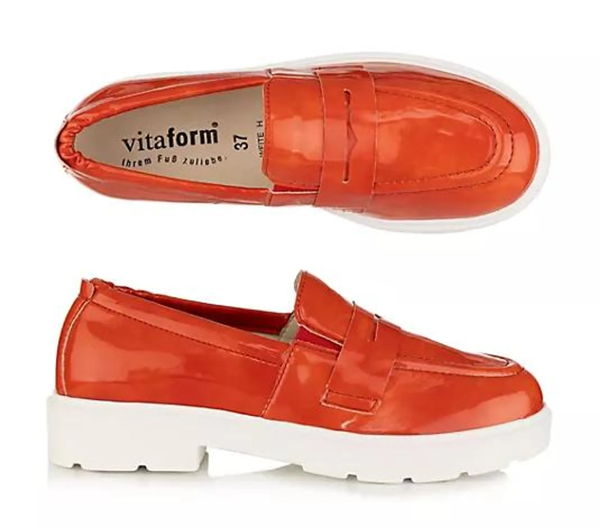 VITAFORM Damen-Slipper Lackstretch Shock Absorber Sohle Svenja