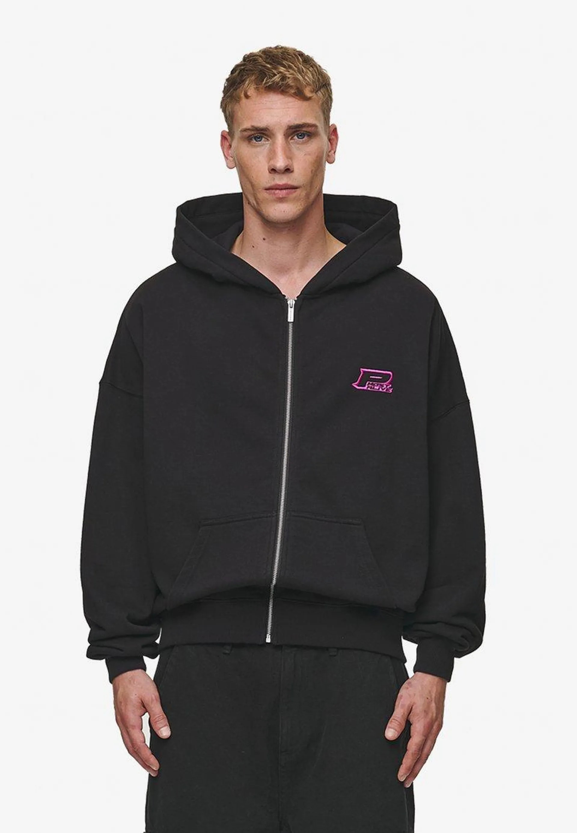 DUAN BOXY - Zip-up sweatshirt - washed black