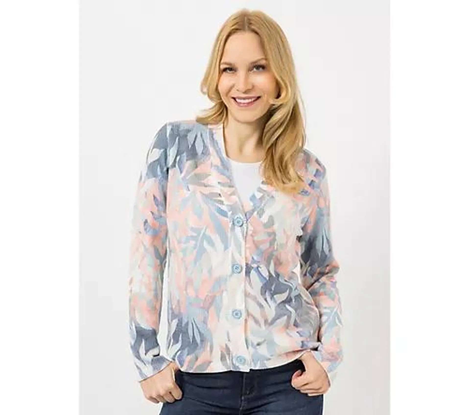 DINE 'N' DANCE Cardigan, 1/1-Arm Knopfleiste bedruckt figurumspielend