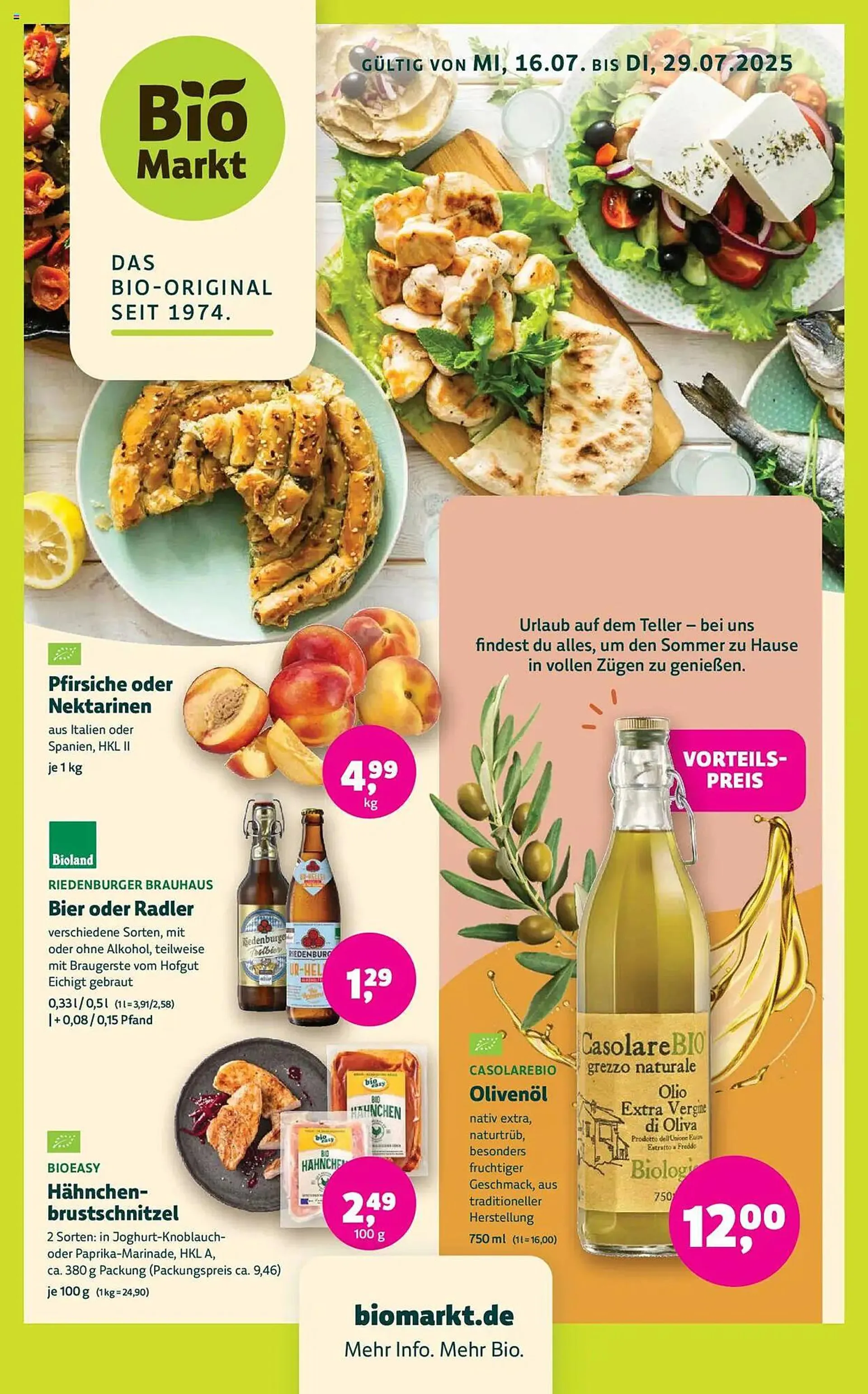 Biomarkt Prospekt von 16. Juli bis 29. Juli 2025 - Prospekt seite 1