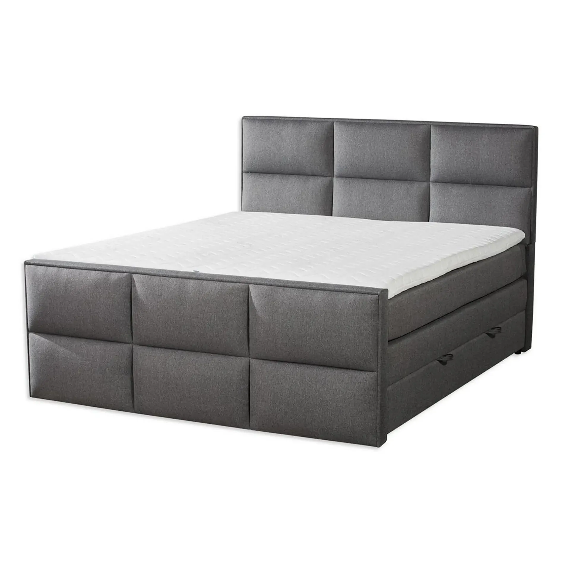 Boxspringbett - grau - Bettkasten - H3 - 140x200 cm