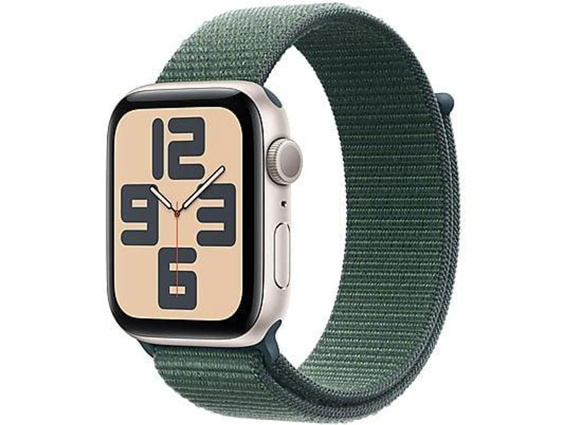 APPLE Watch SE (2024) GPS 44 mm Smartwatch Aluminium Textil Carbon Neutral, 130 - 200 mm, Polarstern