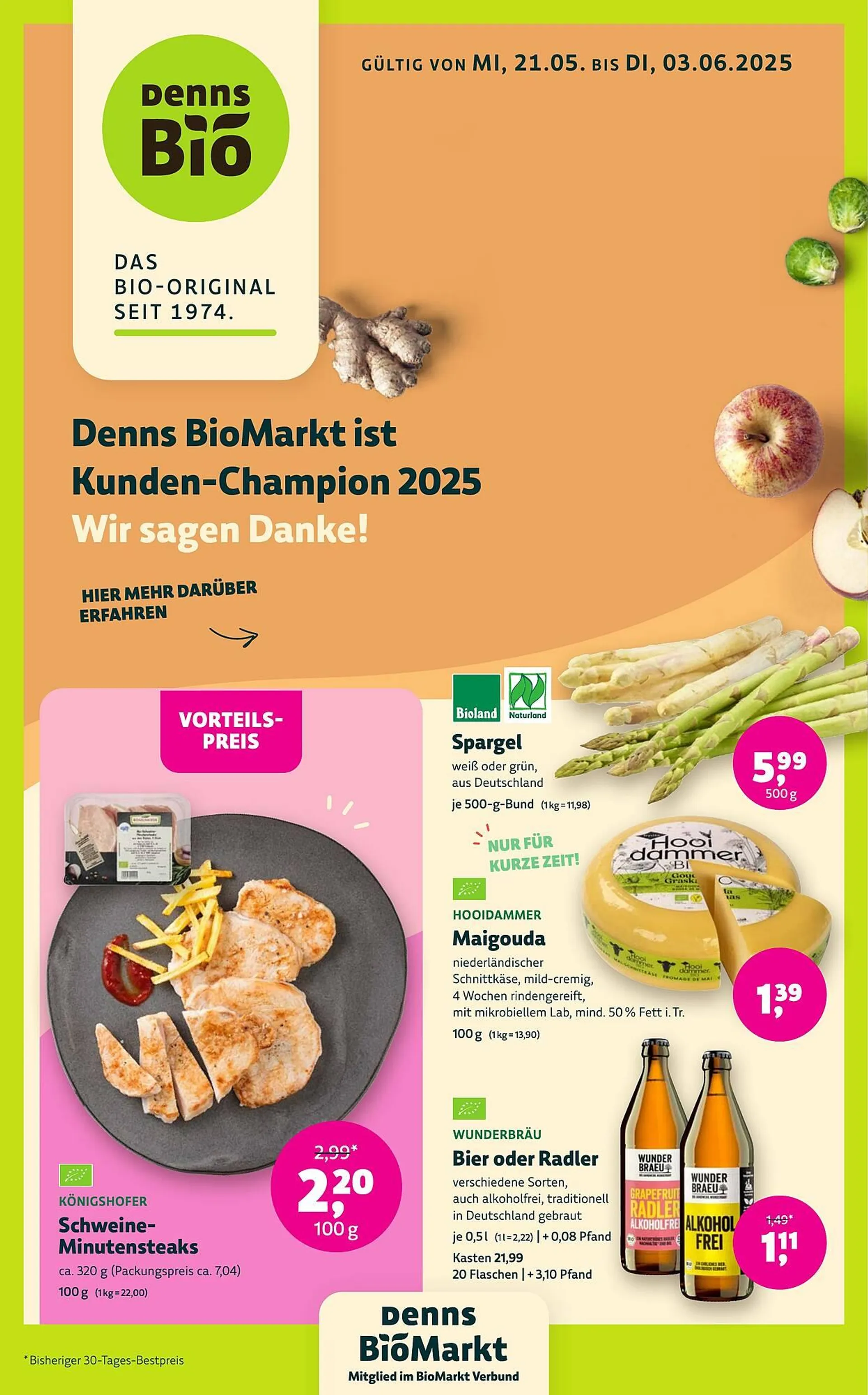 Erdi Biomarkt Prospekt von 21. Mai bis 3. Juni 2025 - Prospekt seite 1