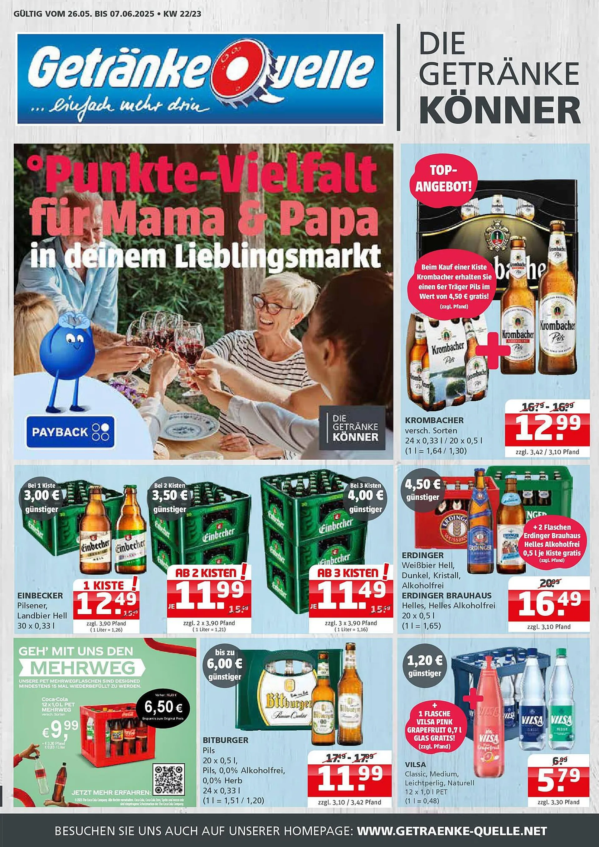Getränke Quelle Prospekt von 25. Mai bis 7. Juni 2025 - Prospekt seite 1