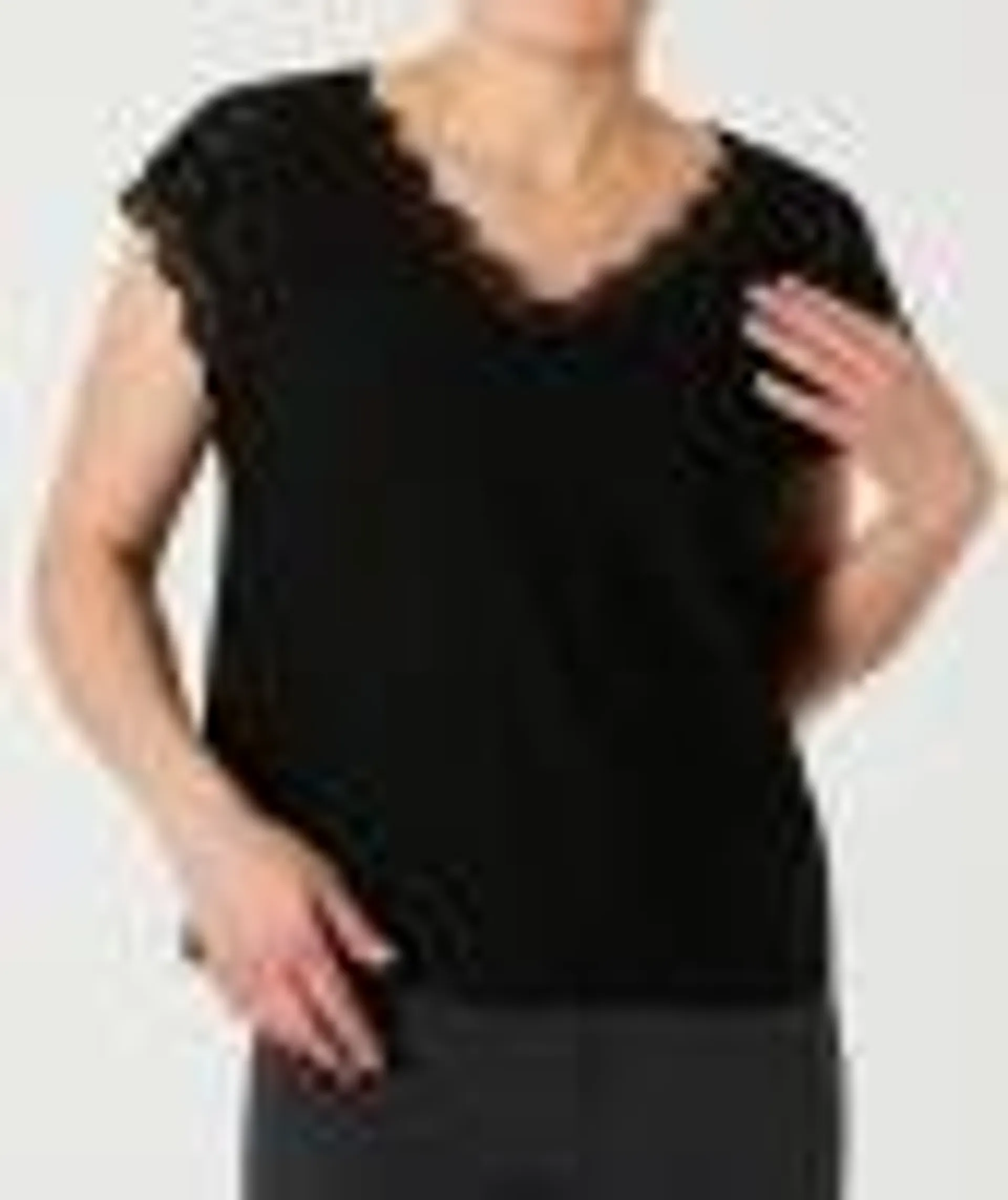 T-Shirt mit Lochmuster Janina, Spitzendetails