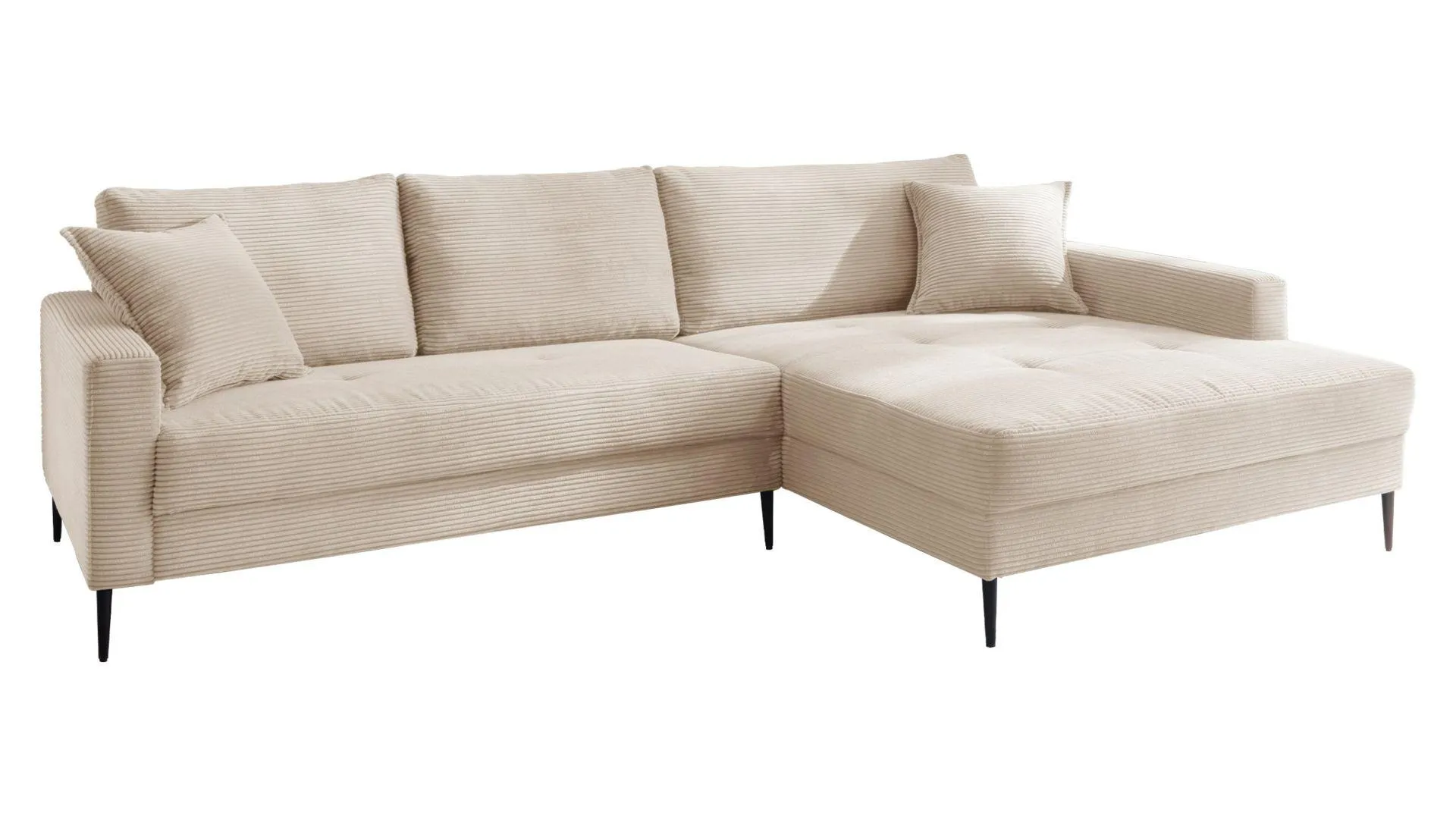 Ecksofa Cord creme 276 x 173 cm - SUMMER