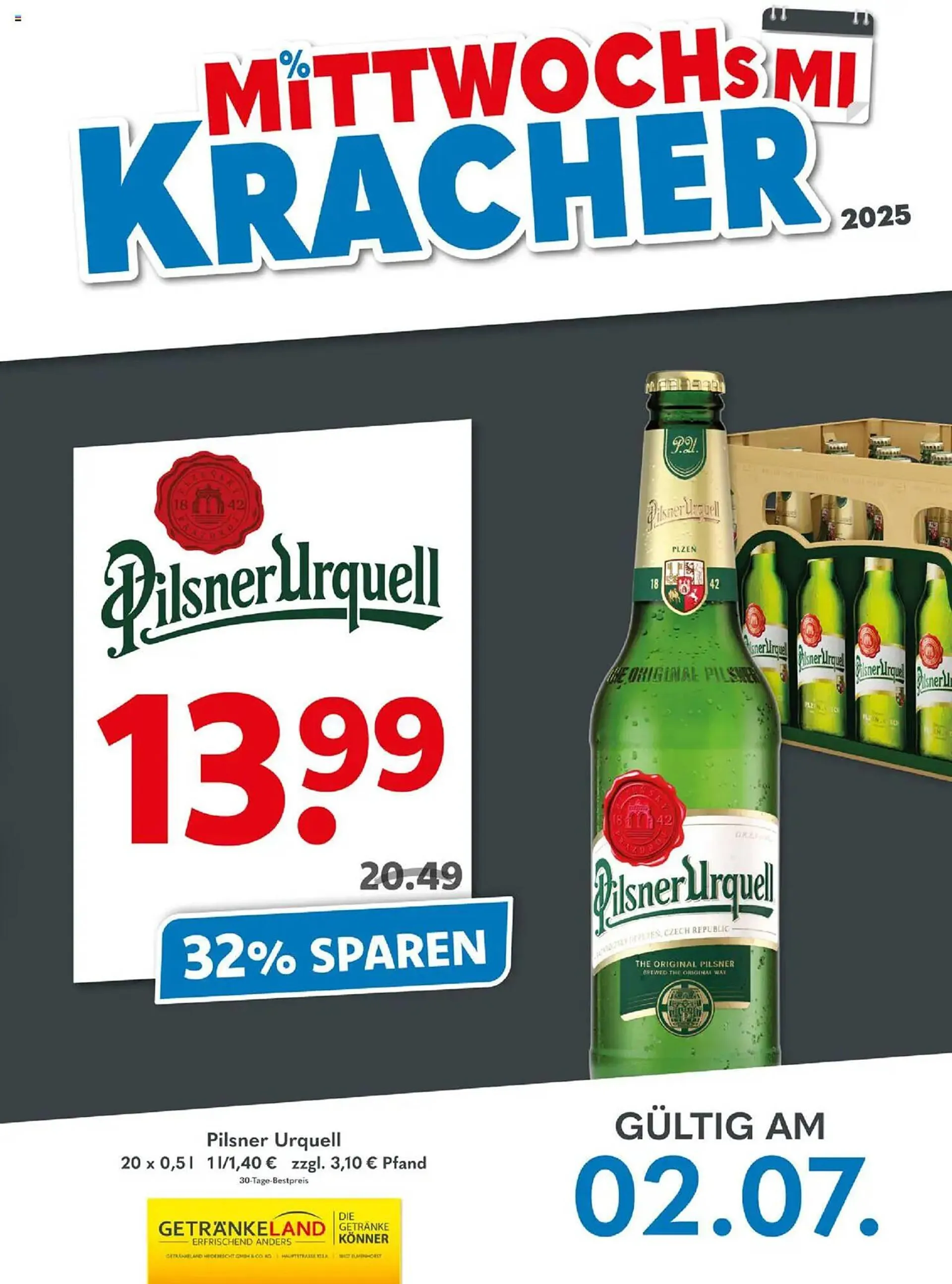 Getränkeland Prospekt von 2. Juli bis 2. Juli 2025 - Prospekt seite 1