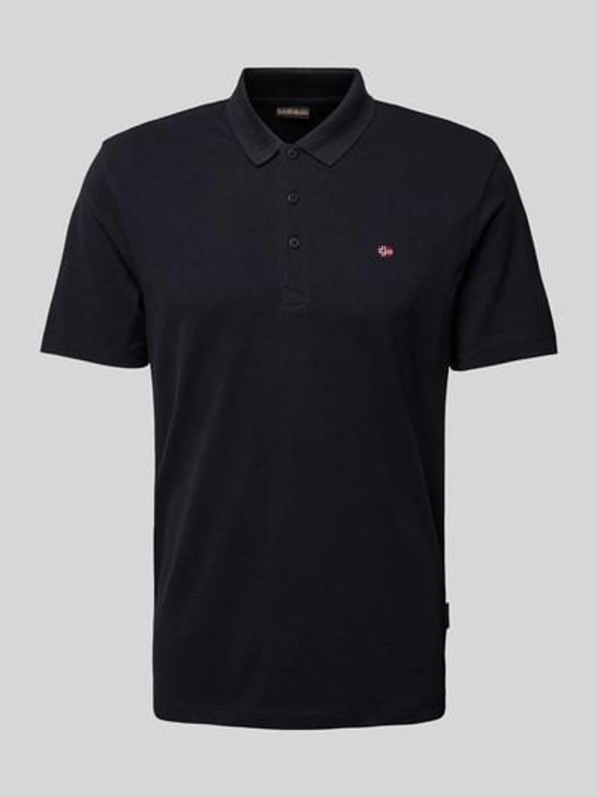 Slim Fit Poloshirt mit Logo-Stitching Modell 'EALIS' in black