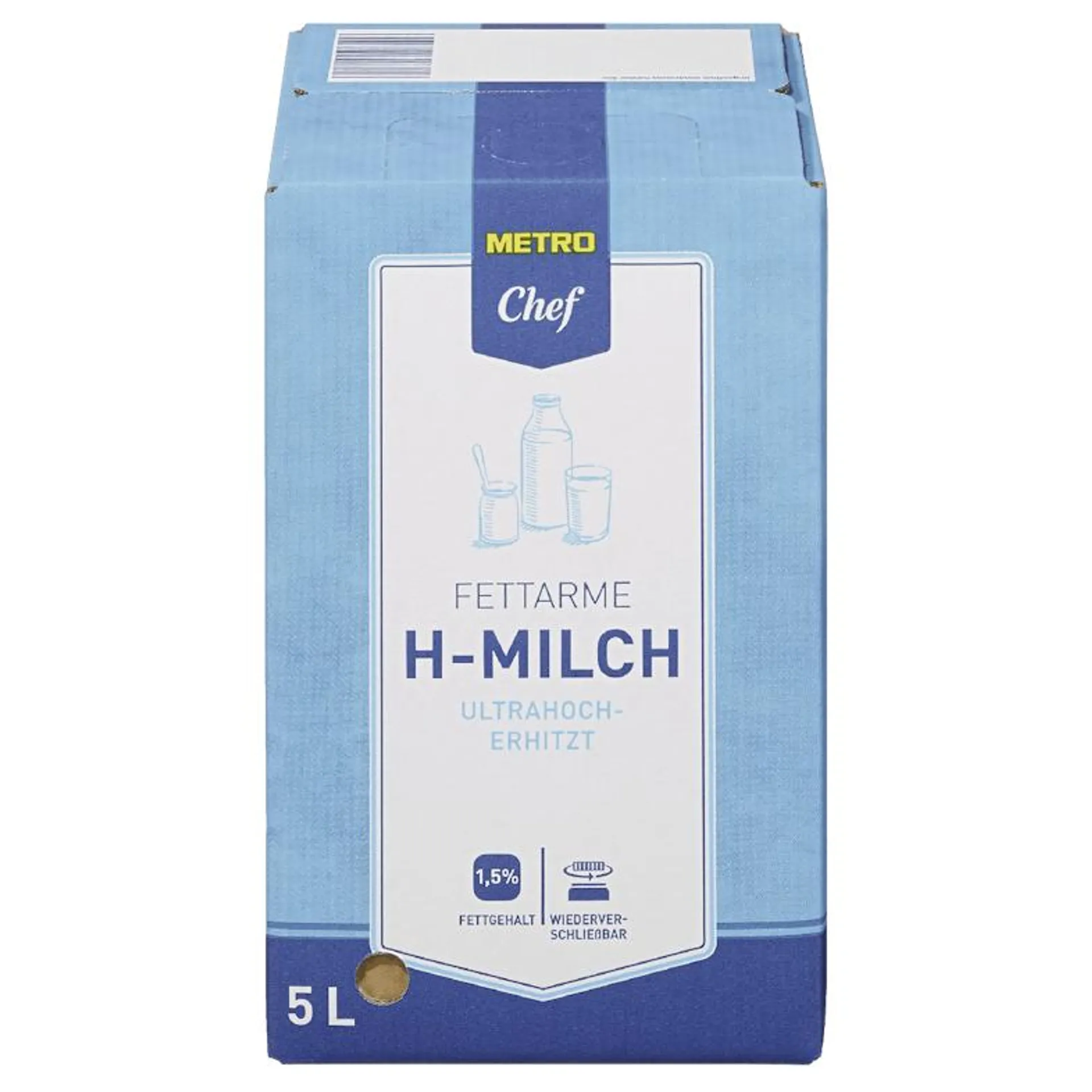 METRO Chef Fettarme H-Milch 1,5 % Fett (5 l)