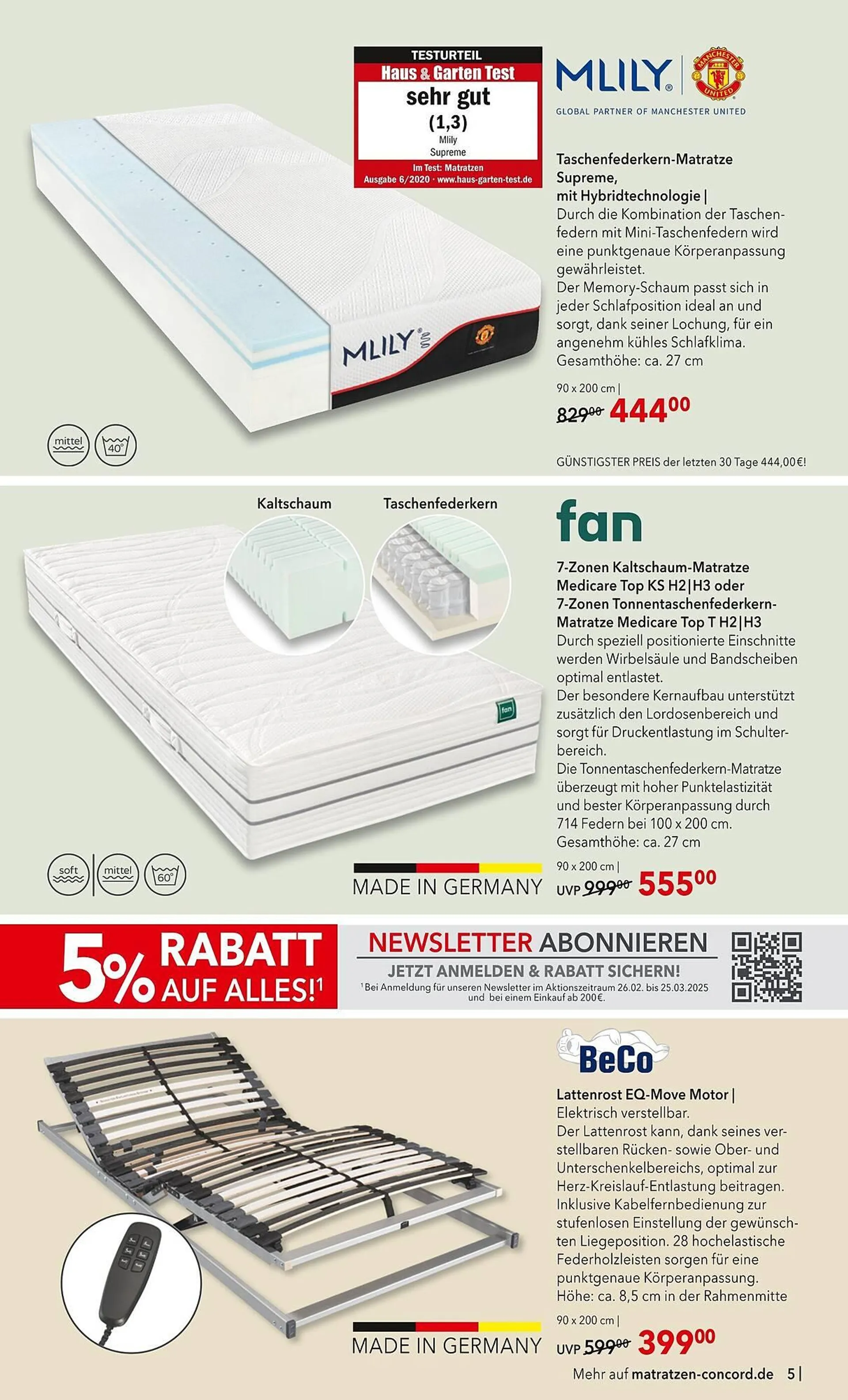 Matratzen Concord Prospekt von 26. Februar bis 25. März 2025 - Prospekt seite 5