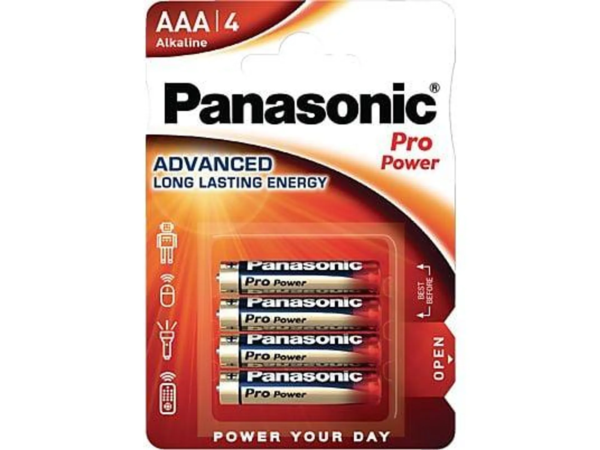 PANASONIC 00265999 LR03PPG/4BP AAA Batterie, Alkaline, 1.5 Volt