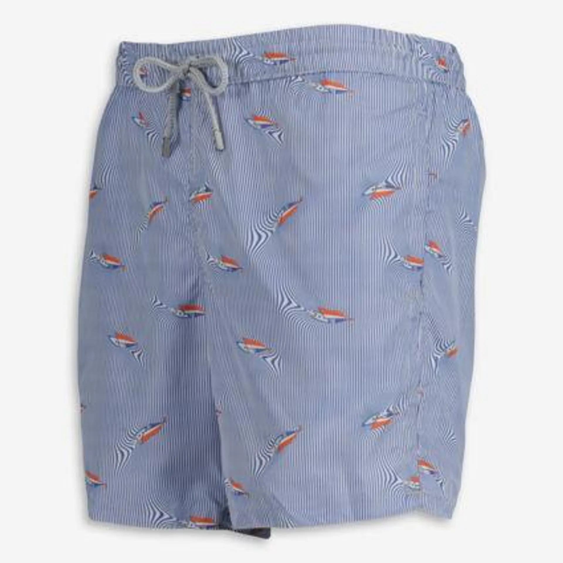 Weiß-blaue gestreifte Badeshorts