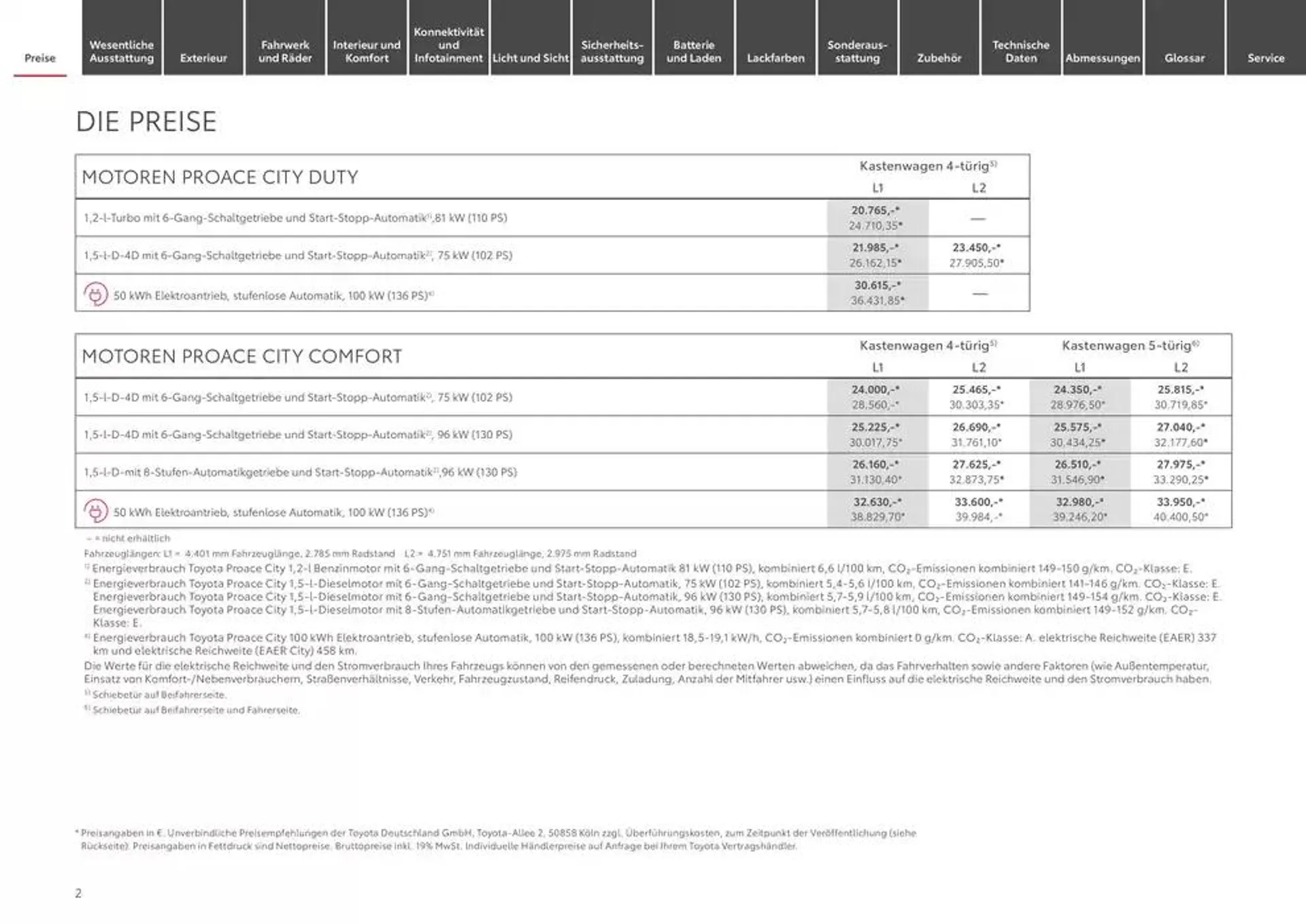 Toyota Der neue Proace City / Proace City Electric von 22. Januar bis 22. Januar 2026 - Prospekt seite 2