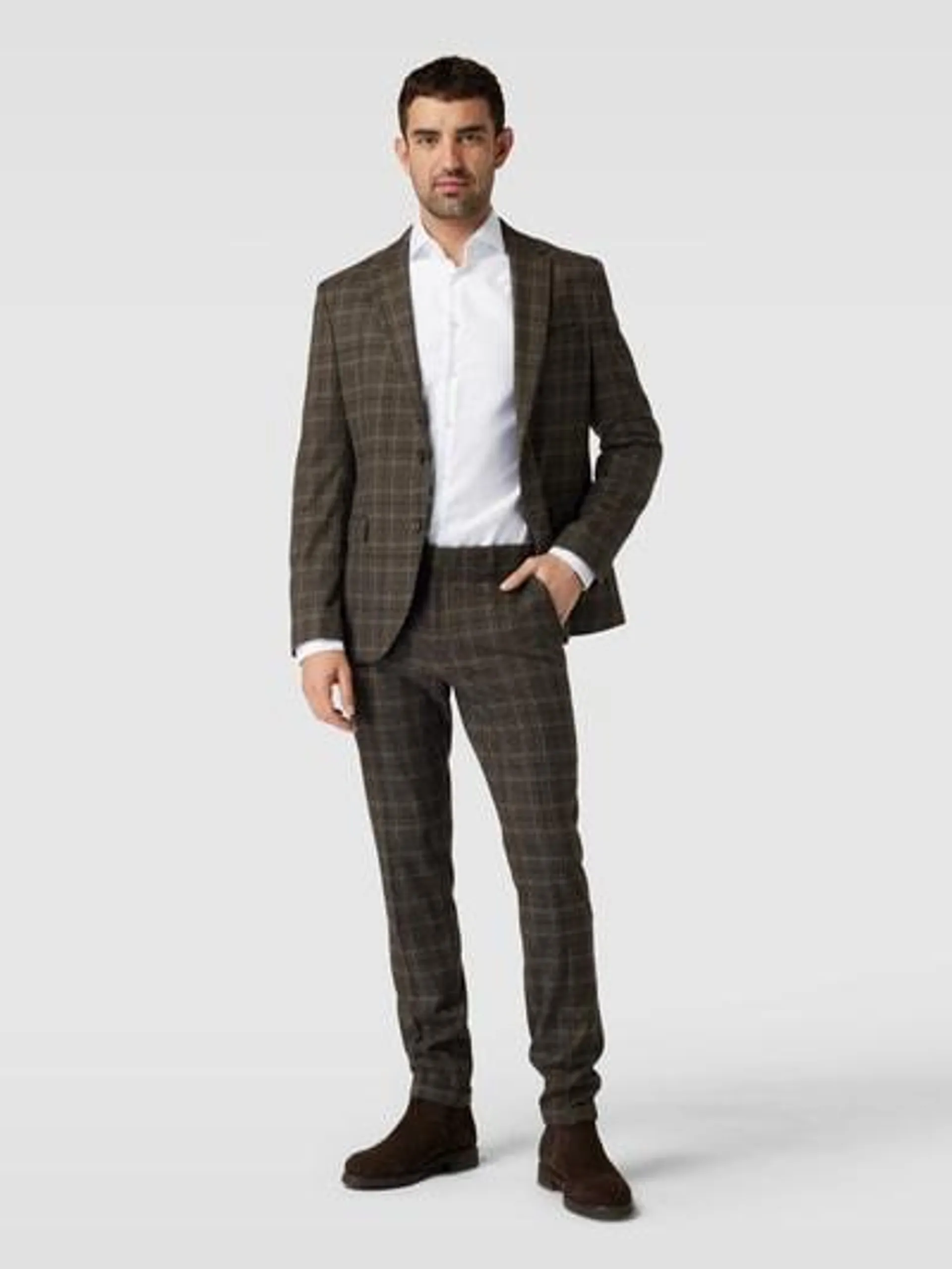 Slim Fit Business-Hemd mit extra langem Arm in weiss