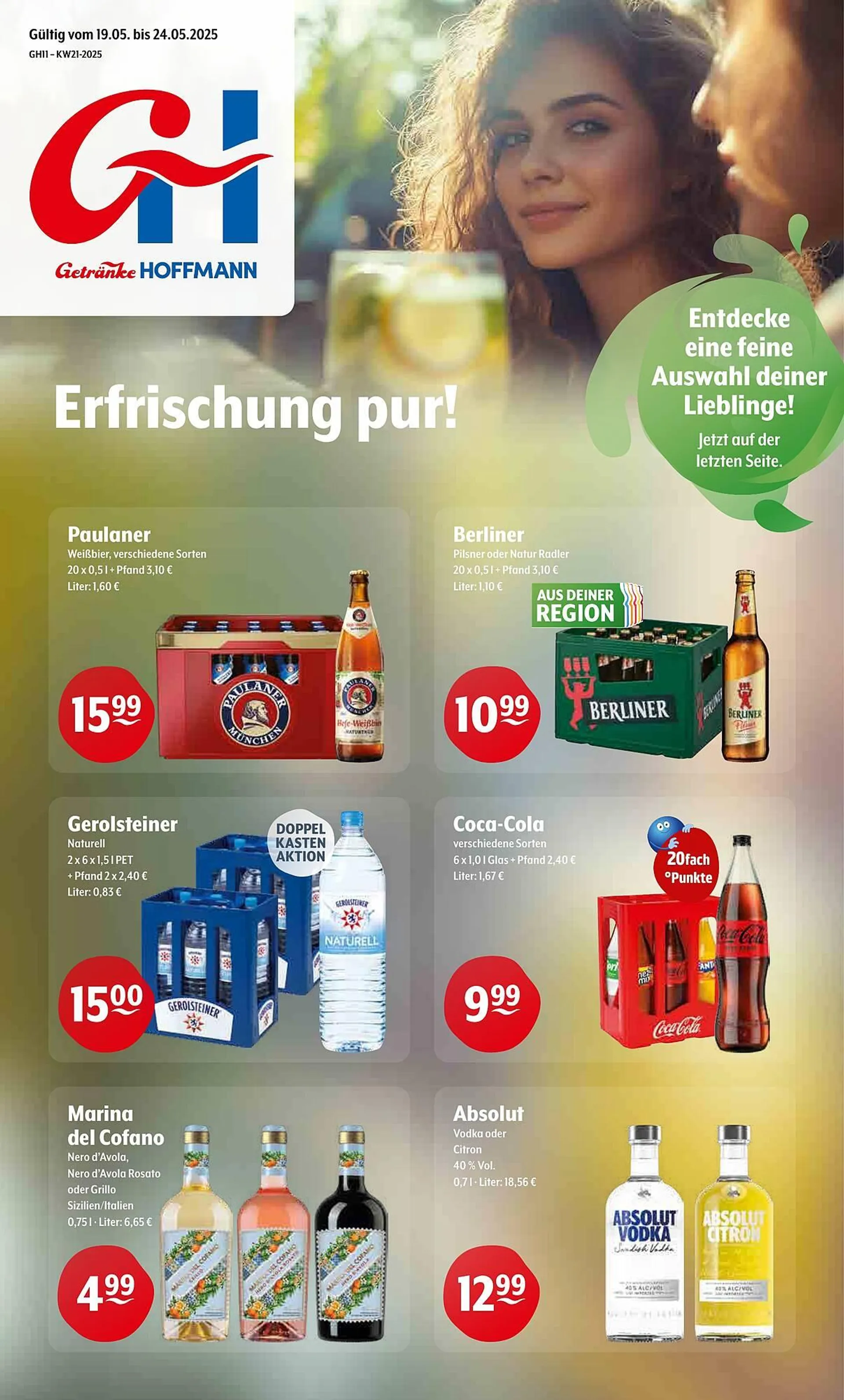Getränke Hoffmann Prospekt von 19. Mai bis 24. Mai 2025 - Prospekt seite 1