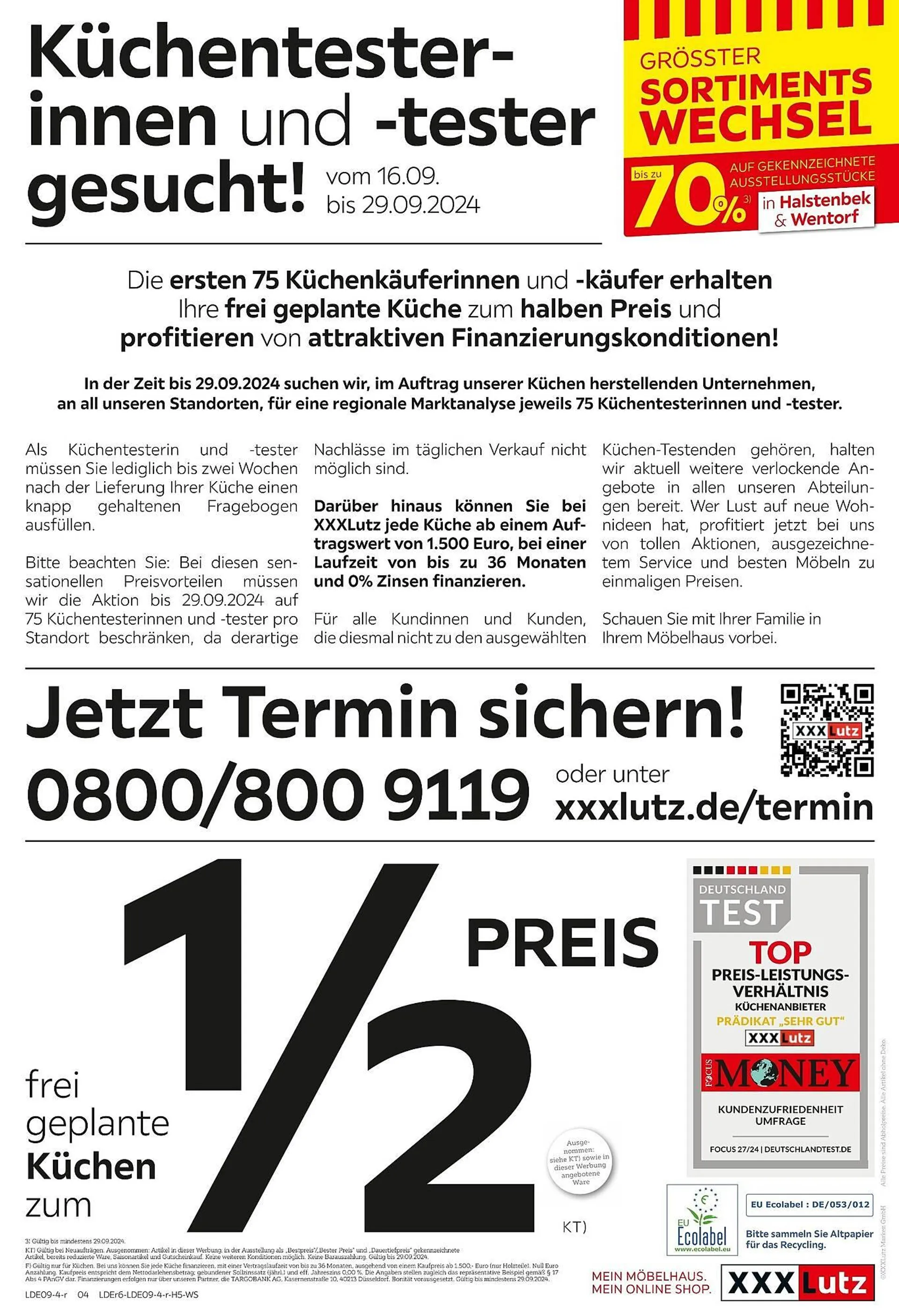 XXXLutz Prospekt von 16. September bis 22. September 2024 - Prospekt seite 16